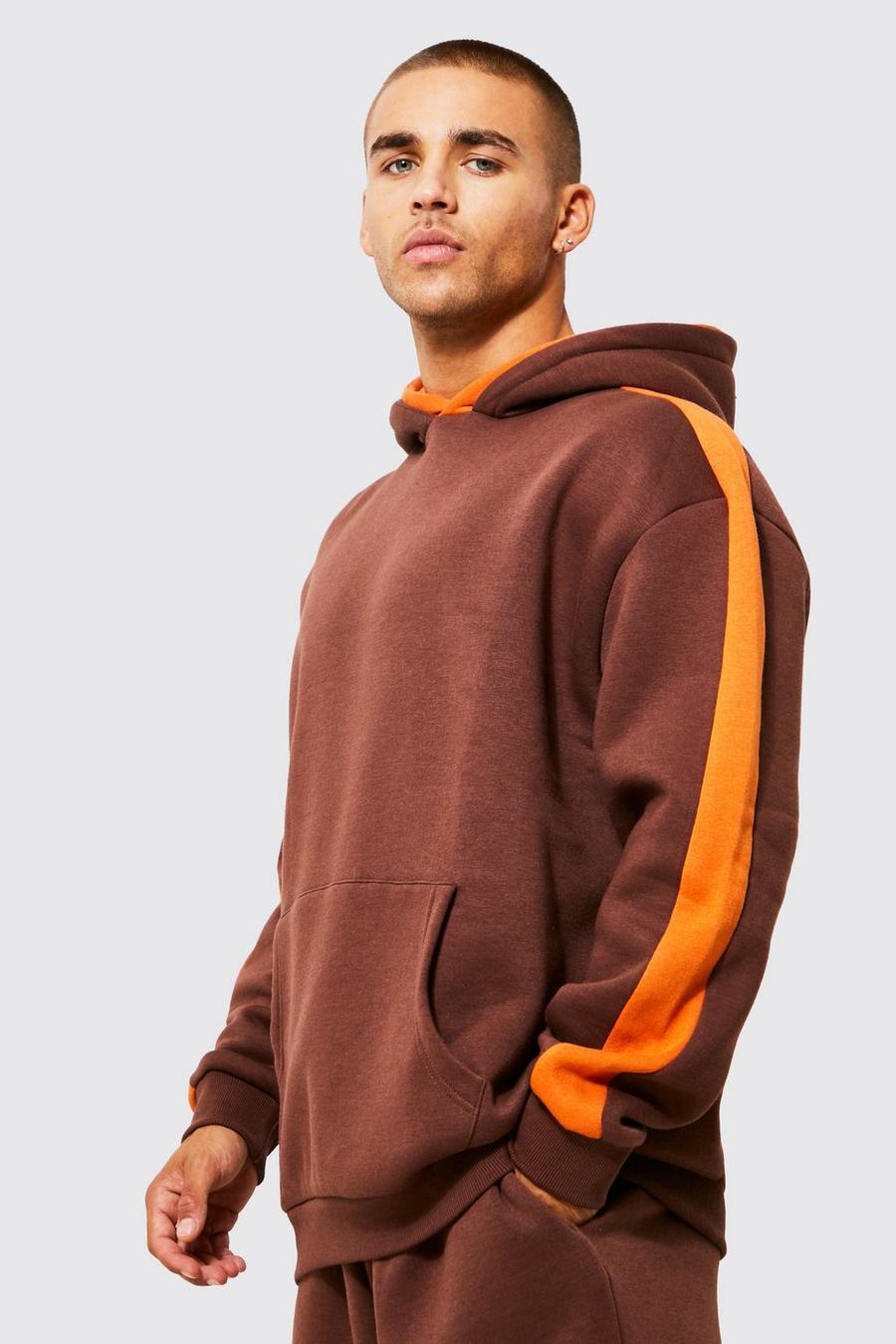 Chocolate Oversized Double Hoodie image number 1