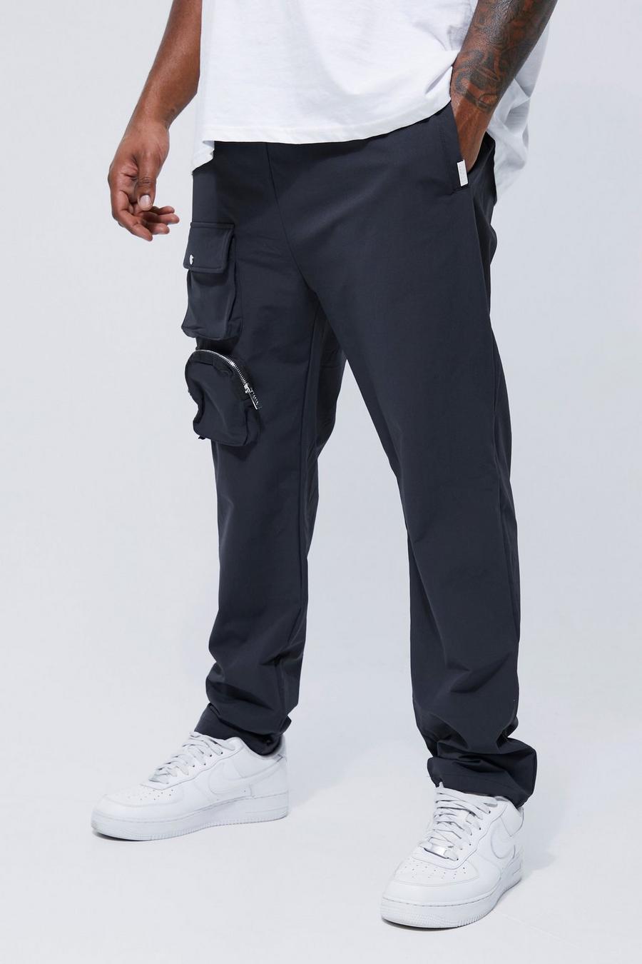Plus Slim-Fit Hose mit Reißverschluss-Detail, Navy marine