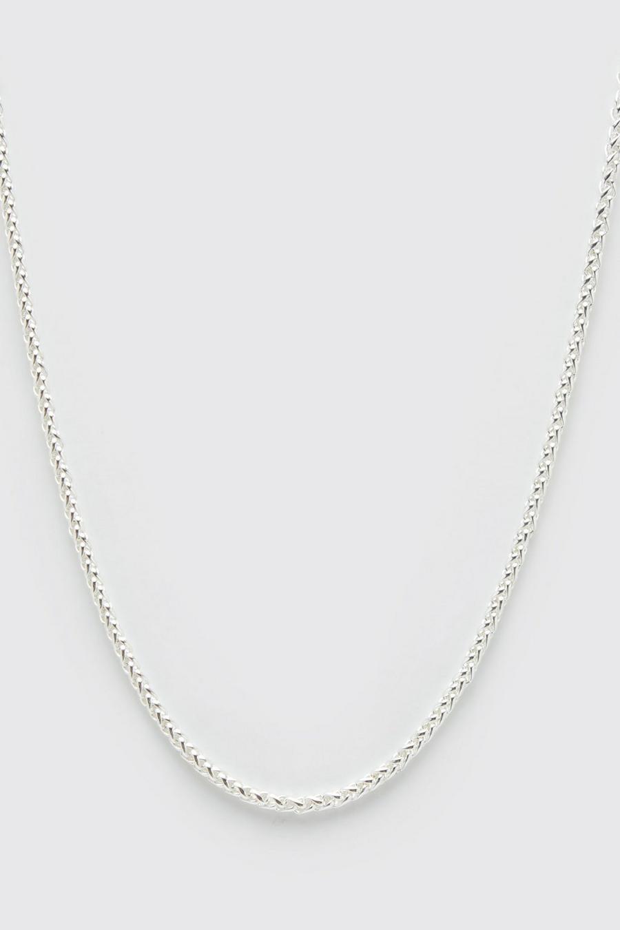 Collar de cadena bañada en plata estilo cordón, Silver image number 1