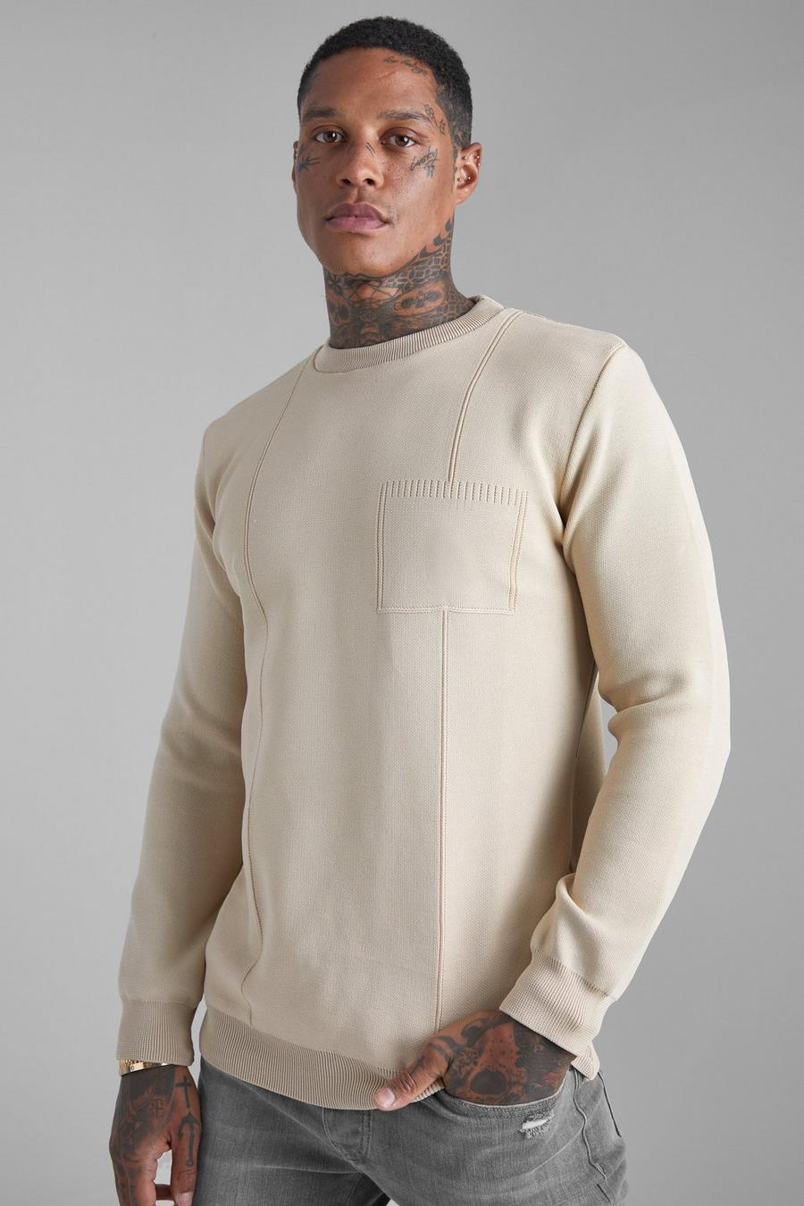 Stone Smart Seam And Pocket Knitted Jumper image number 1