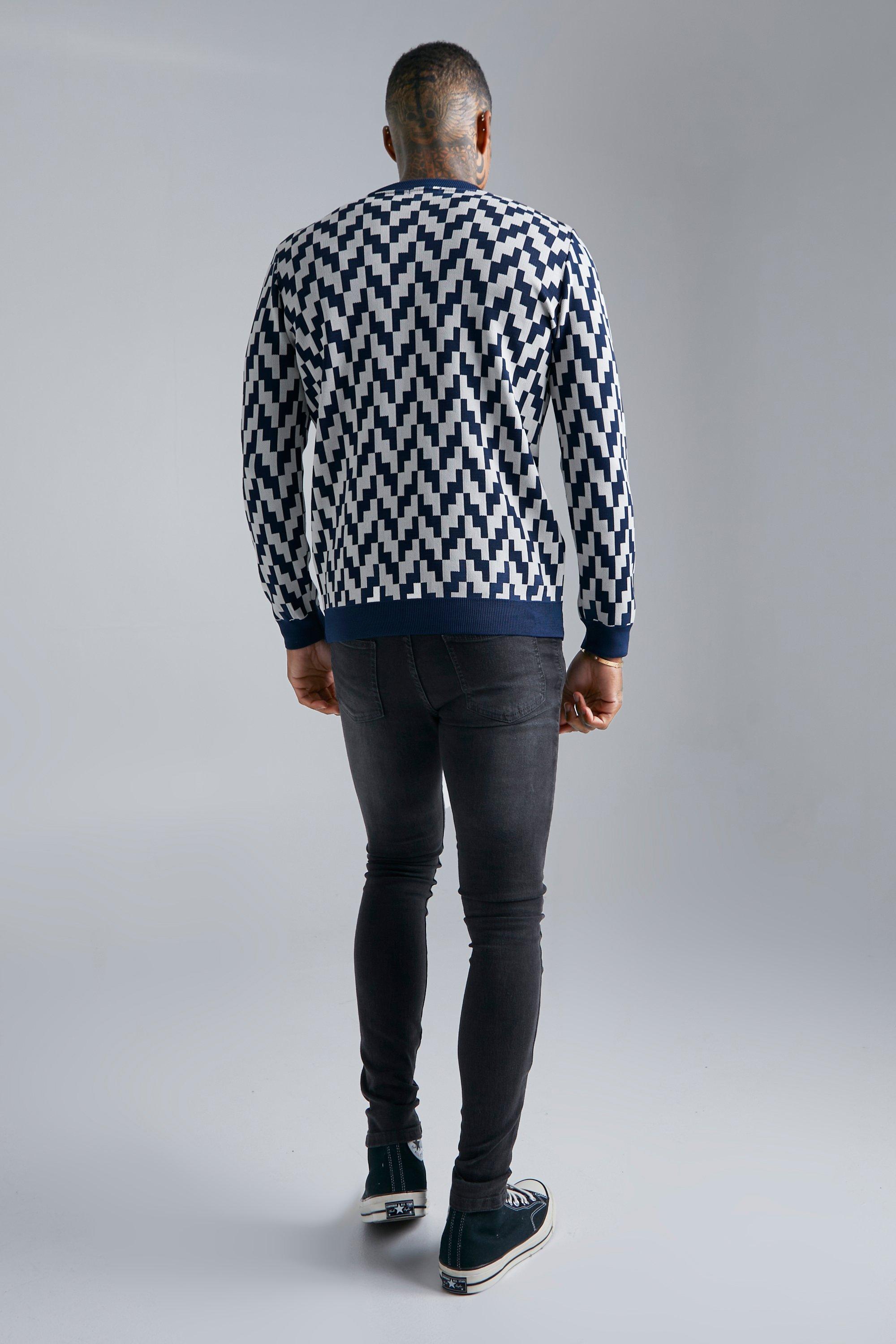 Navy knitted cheap jumper