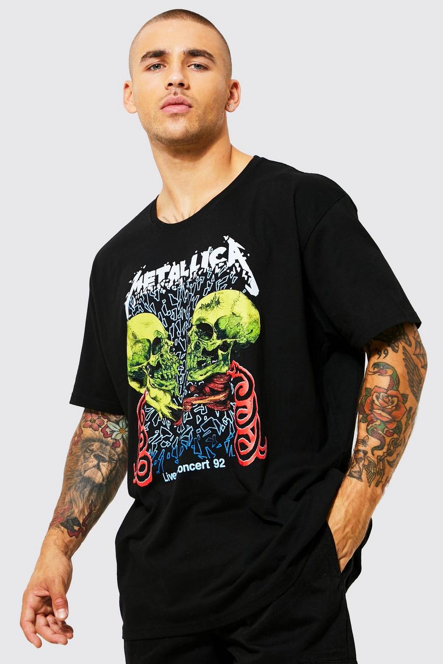 T-shirt oversize à imprimé Metallica, Black noir