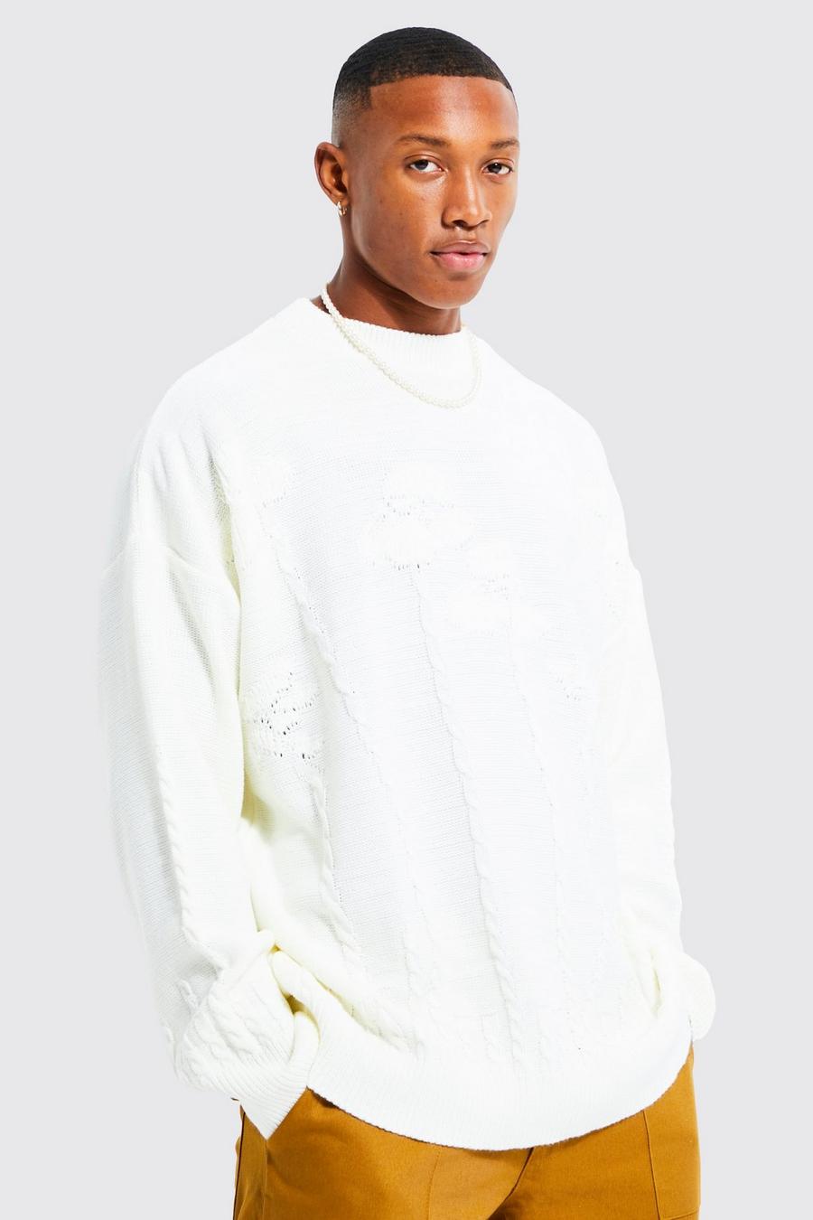 Oversized Crew Neck Knitted Jumper, 48% OFF