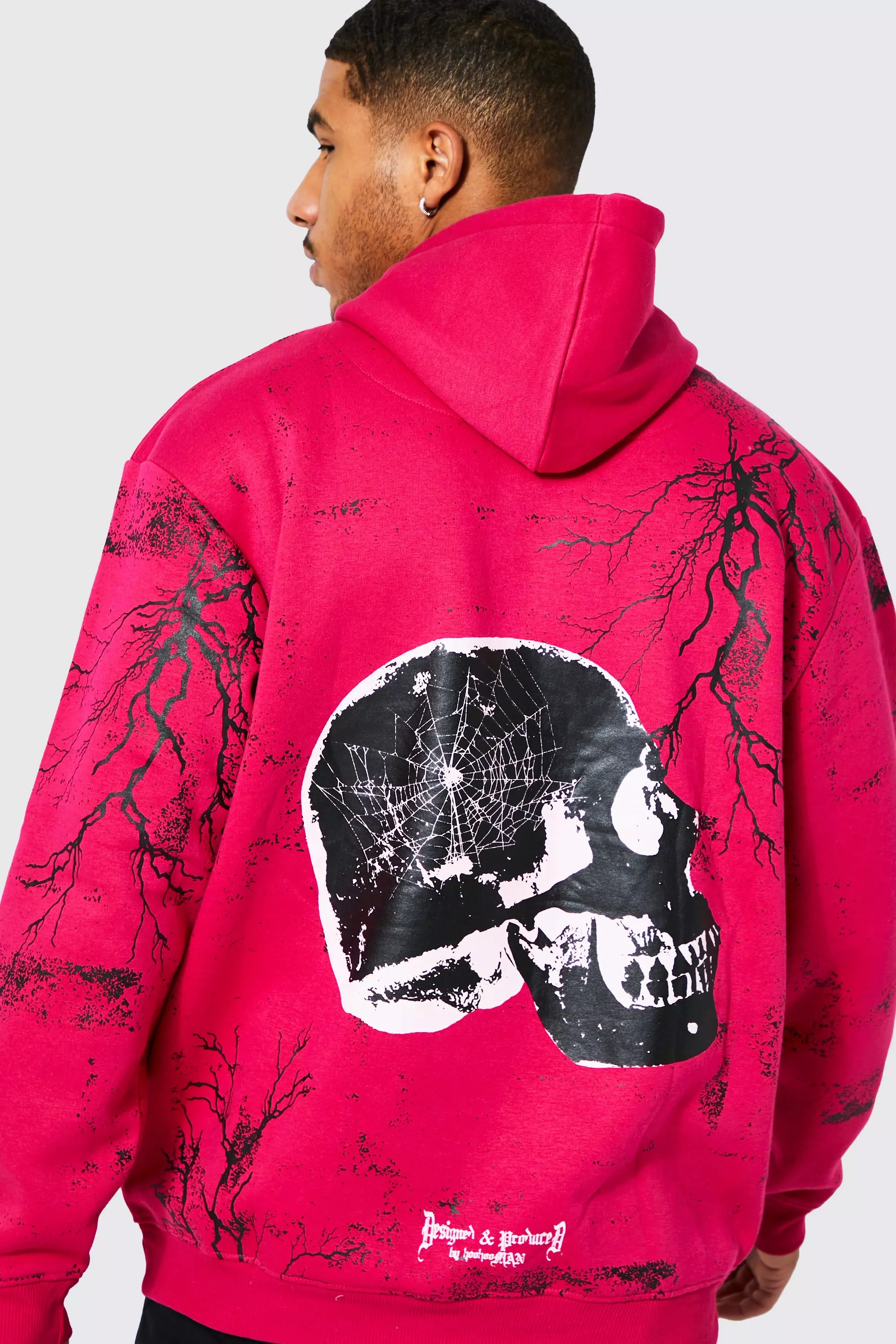 Pink skull hoodie store