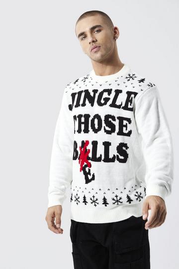 Jingle Those Bells Christmas Jumper ecru