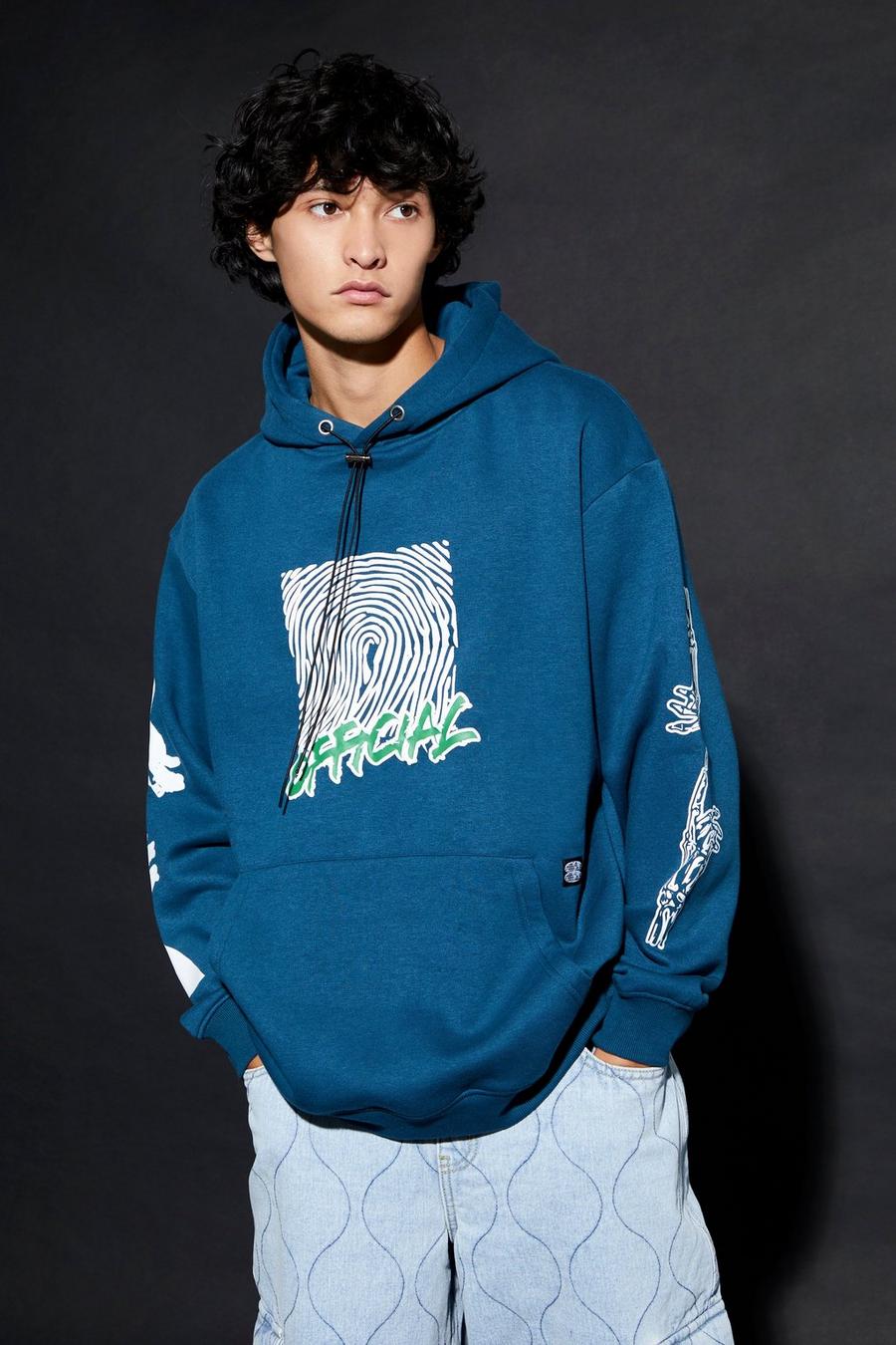 Navy Oversized Official Graphic Hoodie image number 1