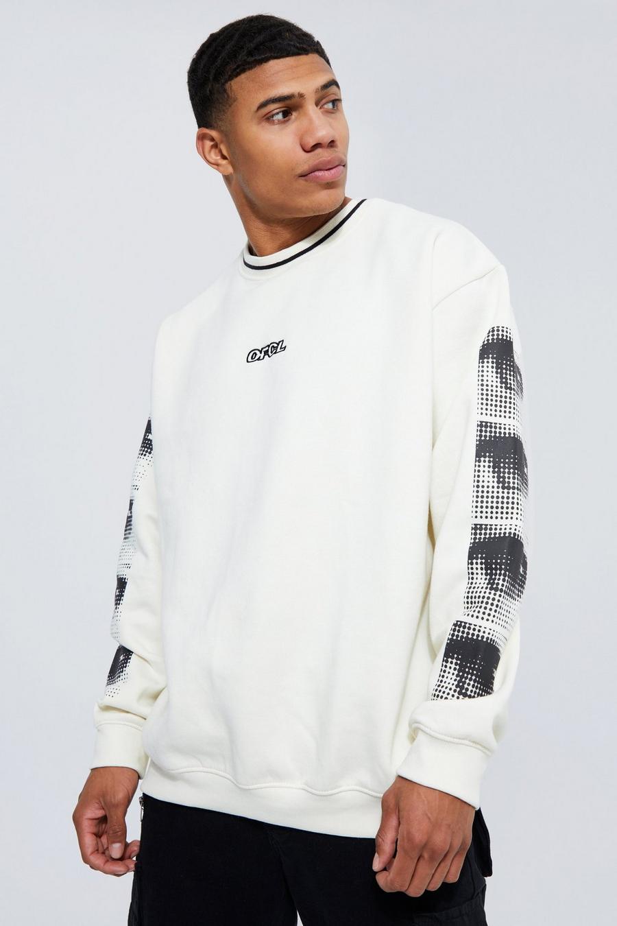 Ecru white Oversized Ofcl Graphic Sweatshirt