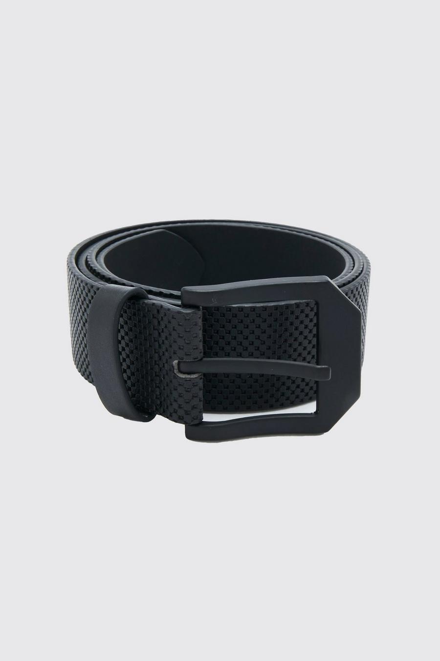 Black Faux Leather Embossed Belt image number 1