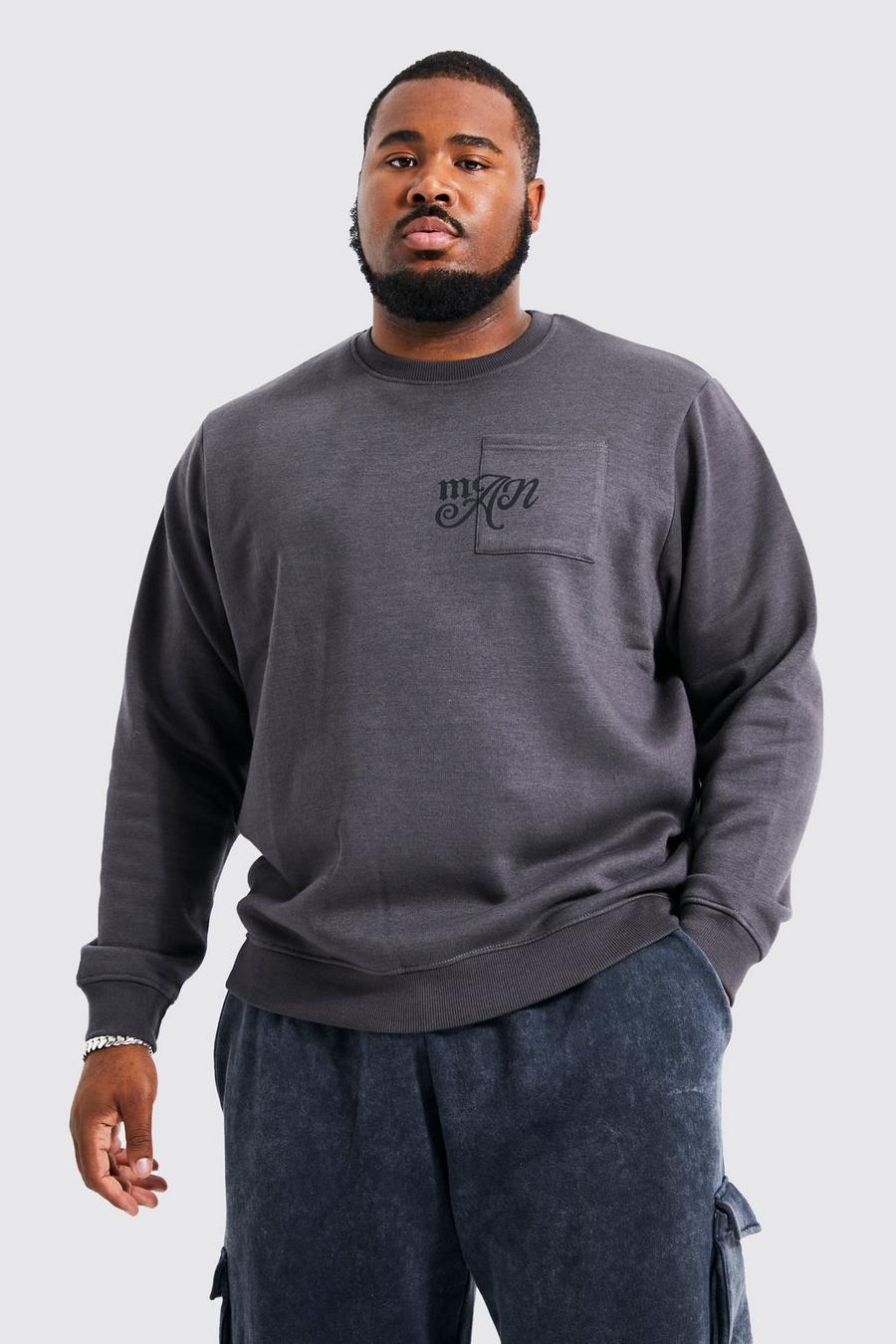 Dark grey Plus Varsity Man Pocket Sweatshirt image number 1