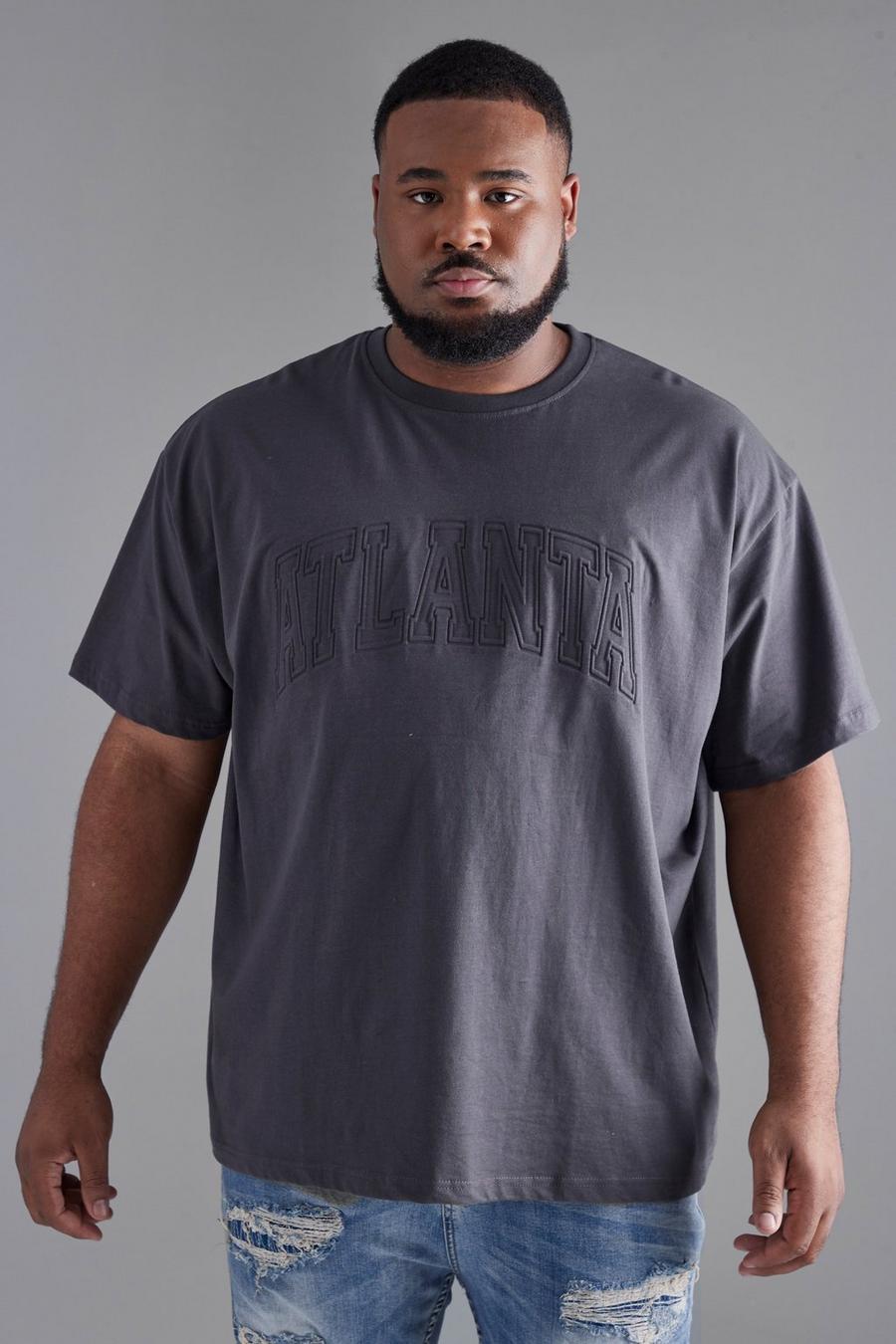 Camiseta Plus oversize City en bajorrelieve, Dark grey image number 1