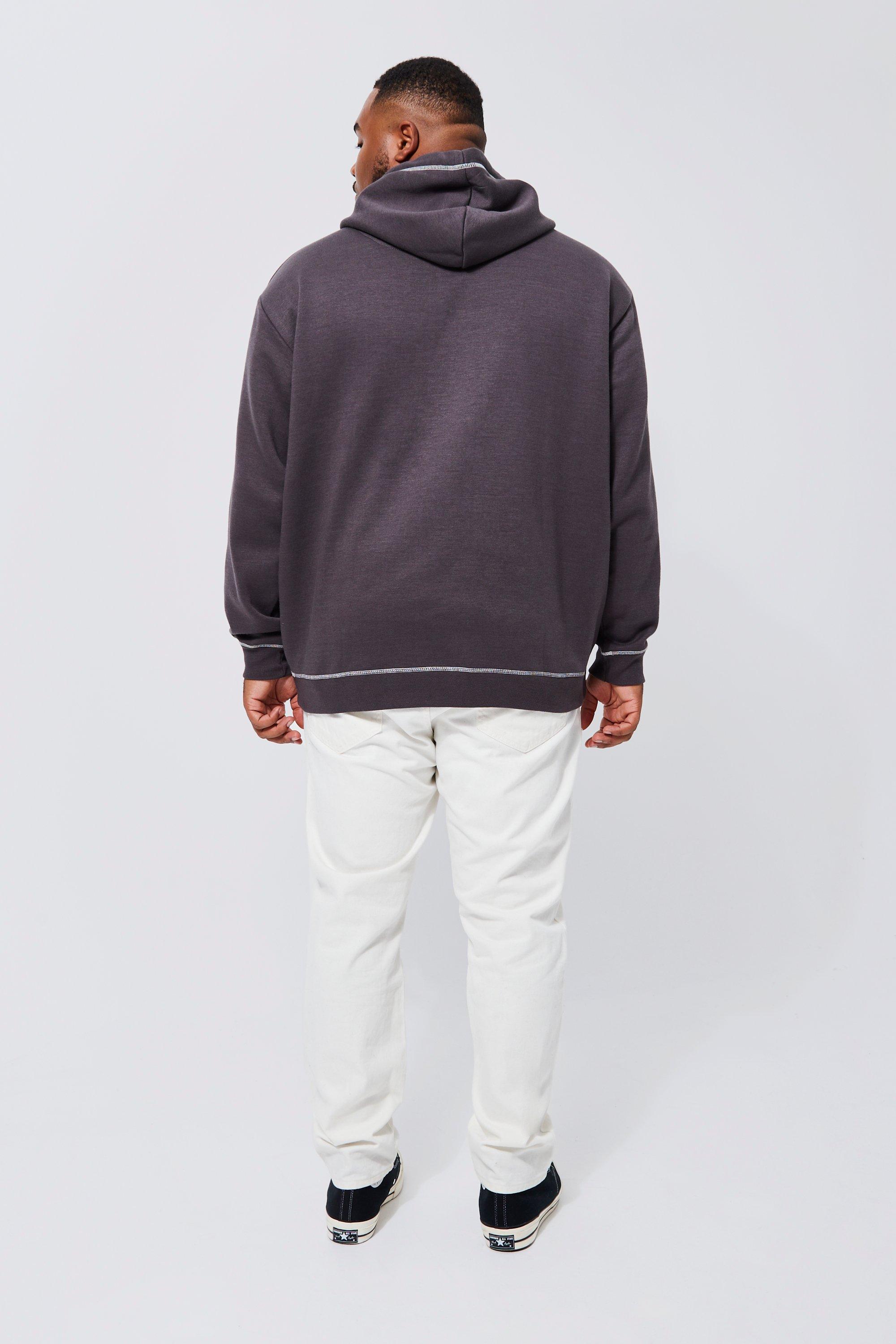 Ofcl Oversized Contrast Stitched Hoodie