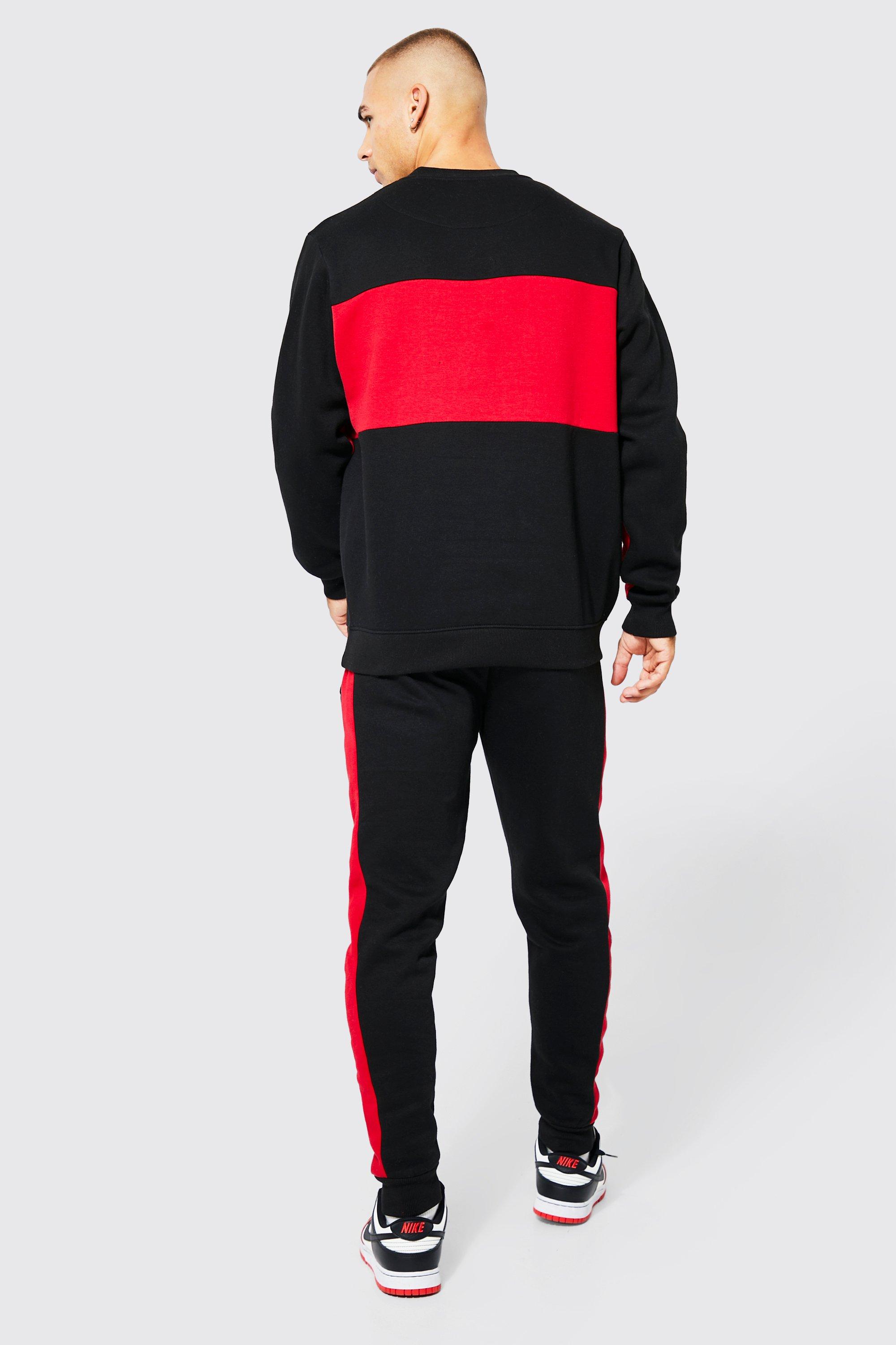 Boohoo mens hot sale red tracksuit