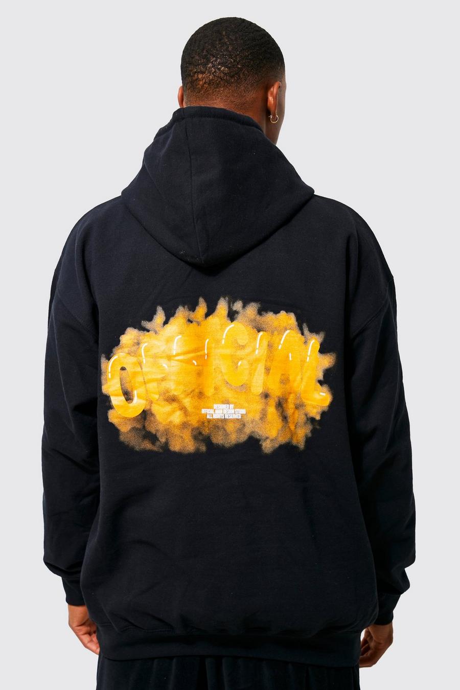 Black Oversized Graffiti Official Hoodie image number 1