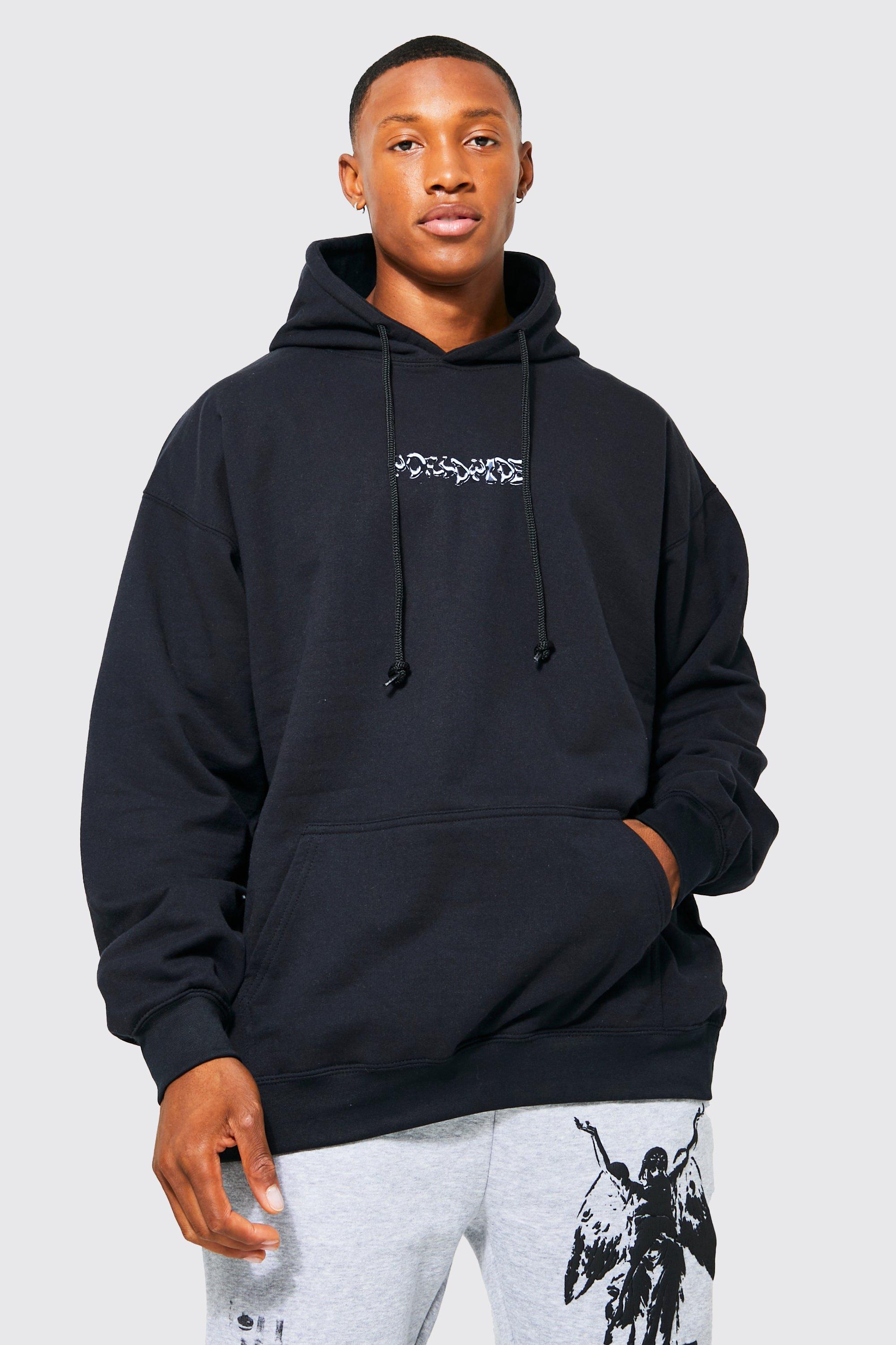 Black graphic hoodie mens online