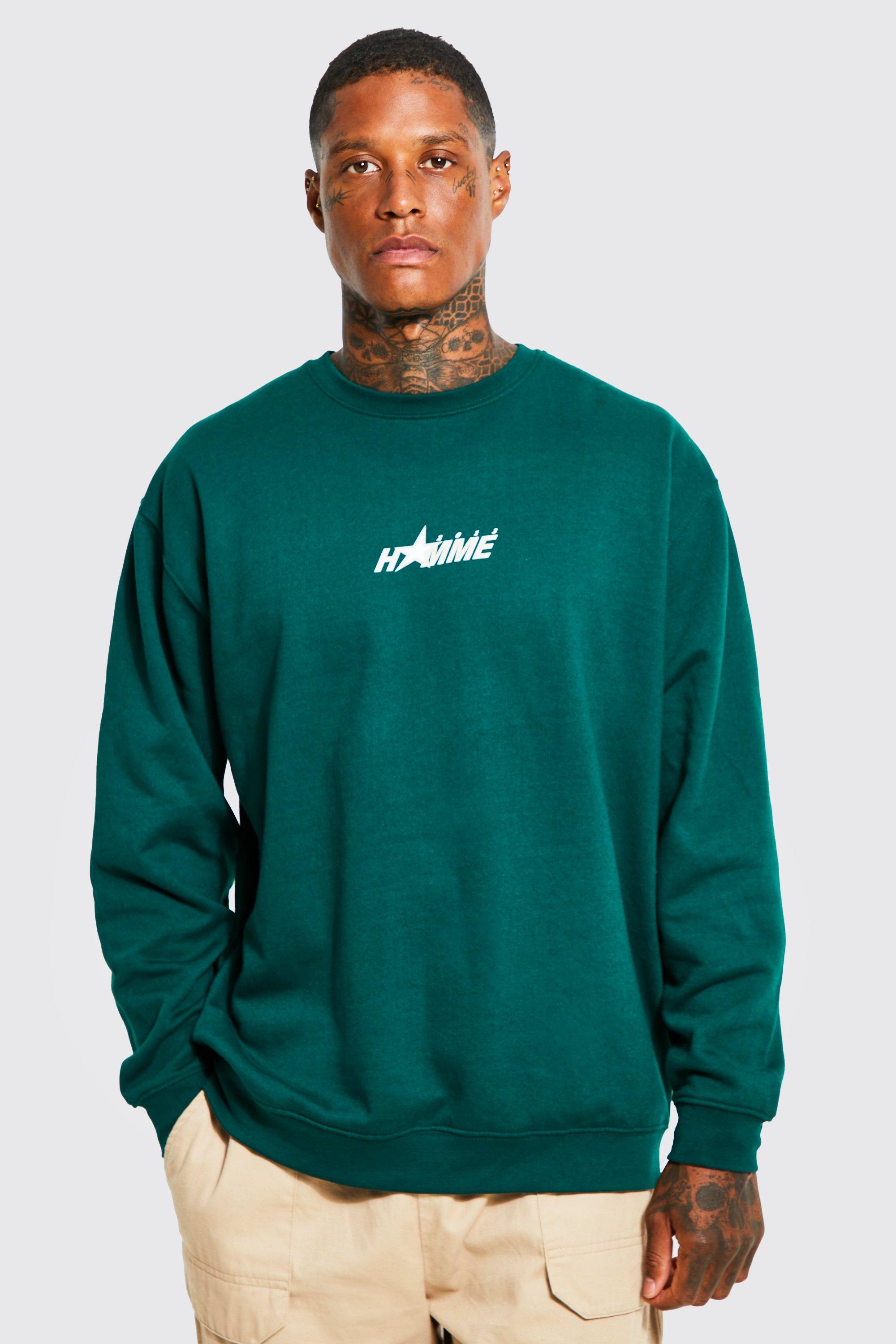 Oversized Homme Varsity Graphic Sweatshirt boohoo IE