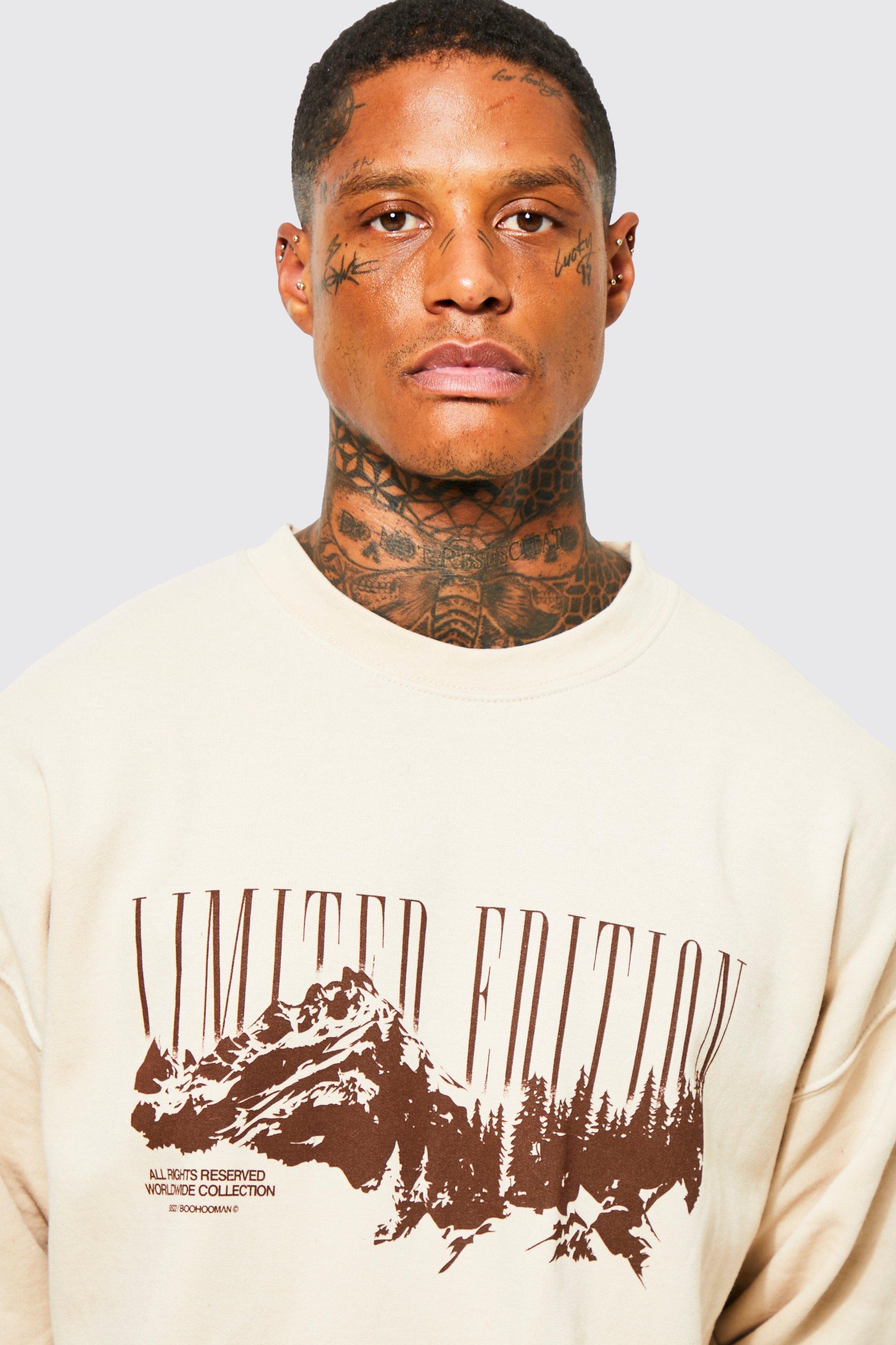 Oversized Limited Mountain Graphic Sweatshirt | boohoo