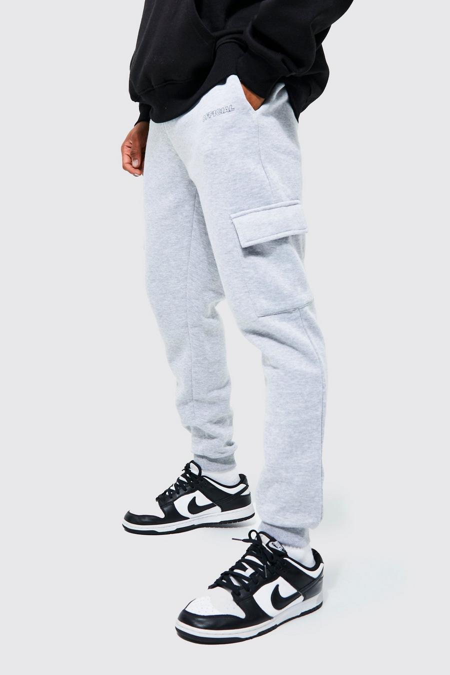 Grey marl Official Skinny Fit Cargo Jogger image number 1