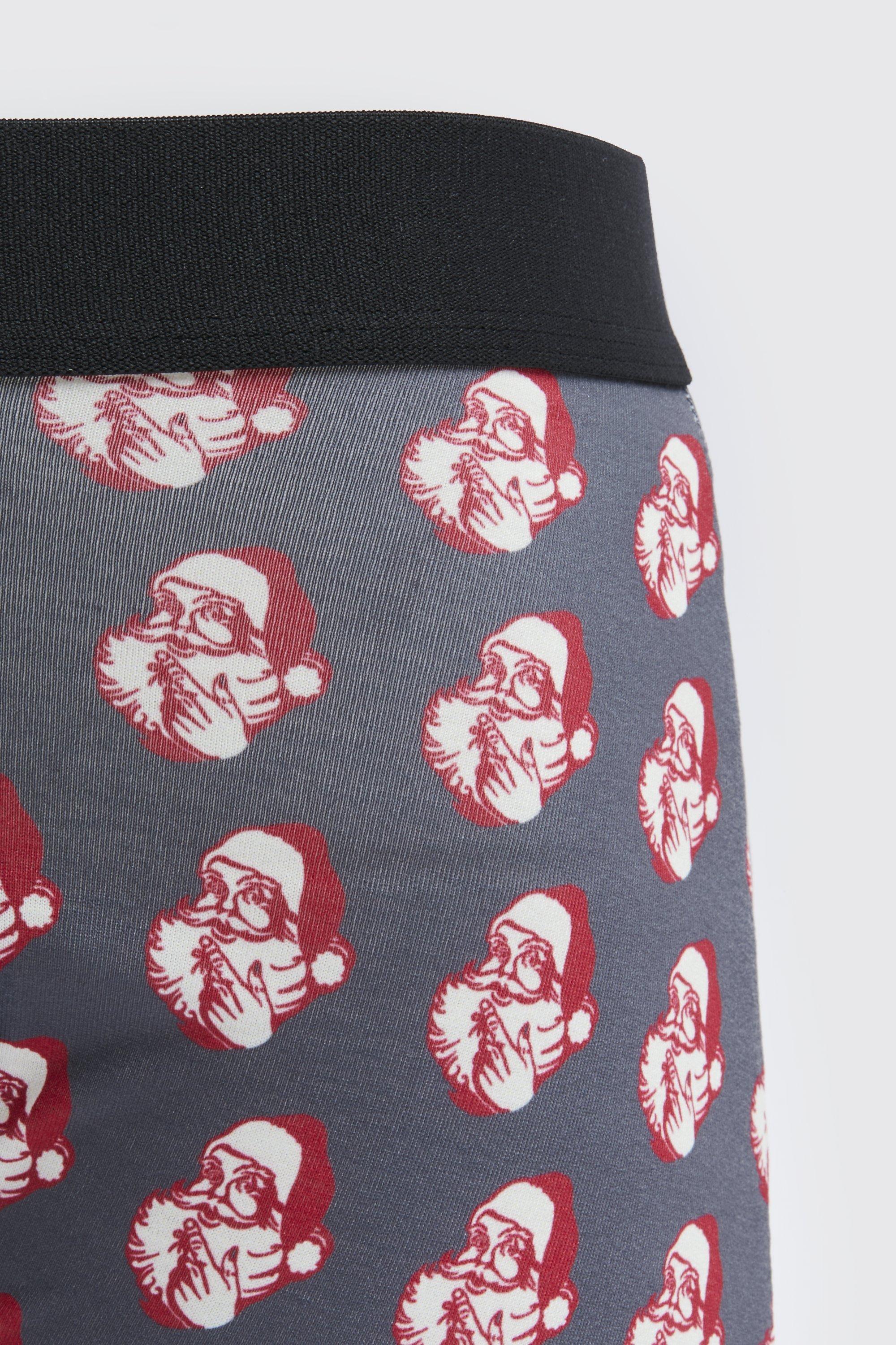 3 Pack Christmas Santa Print Boxer