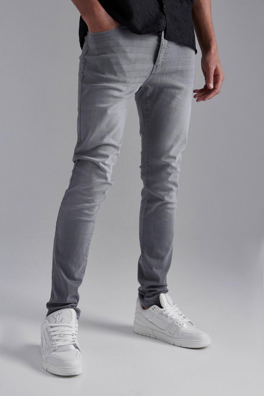 Mid grey Tall Skinny jeans med stretch image number 1