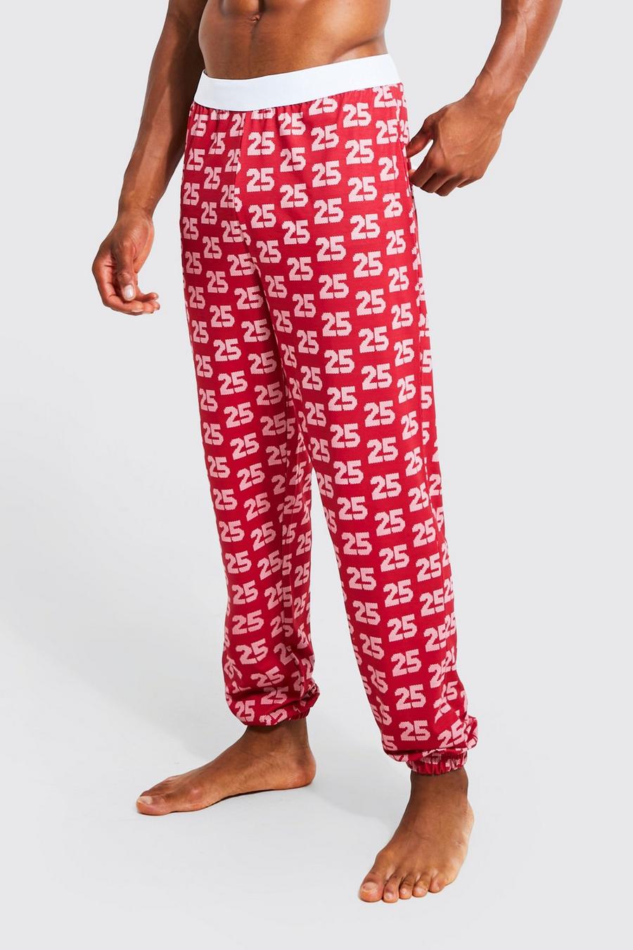Red Christmas 25 Print Lounge Jogger image number 1
