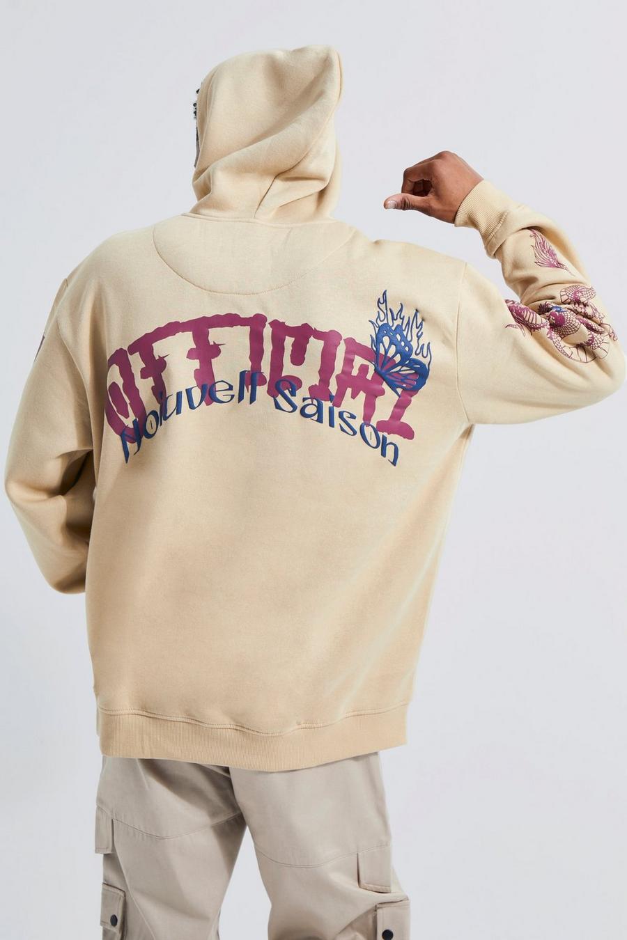 Sand Oversized Official Graphic Hoodie image number 1