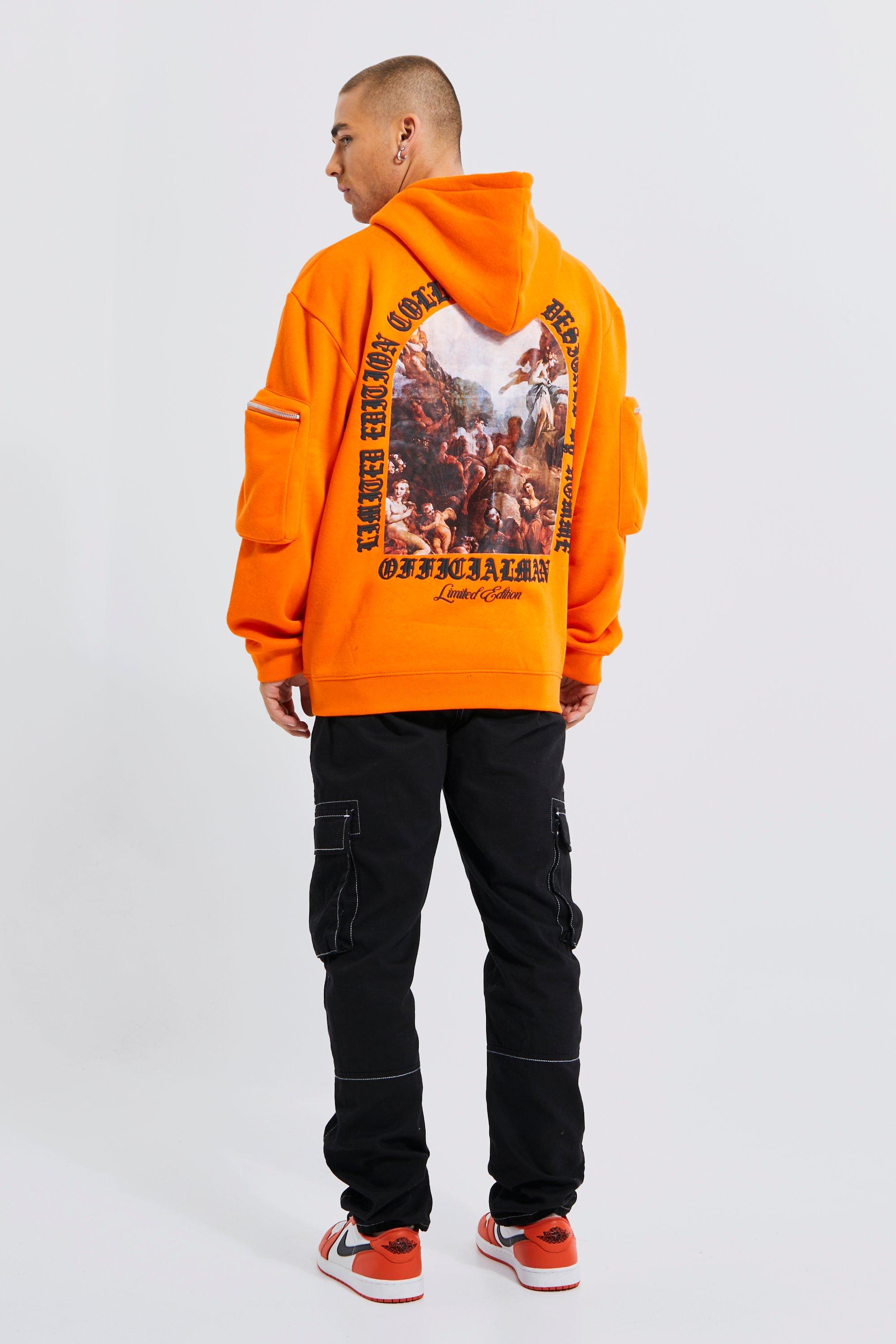 Orange discount hoodie boohoo