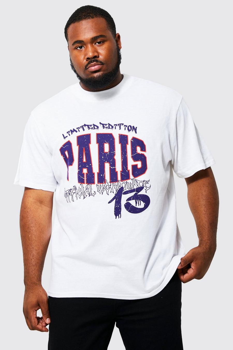 White Plus Varsity Paris Print T-shirt image number 1