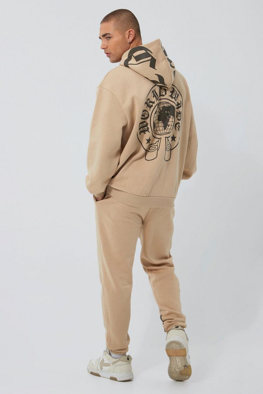 Sand Oversized Ofcl Worldwide Hooded Tracksuit image number 1