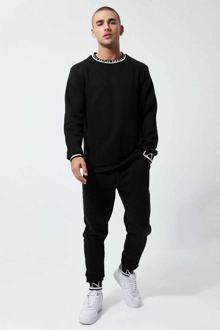 Black Sweater Tracksuit With Man Rib image number 1