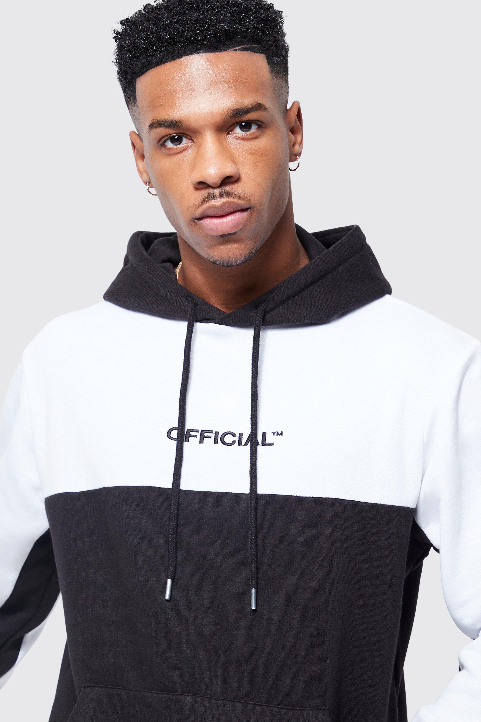 Colorblock logo outlet tape hoodie