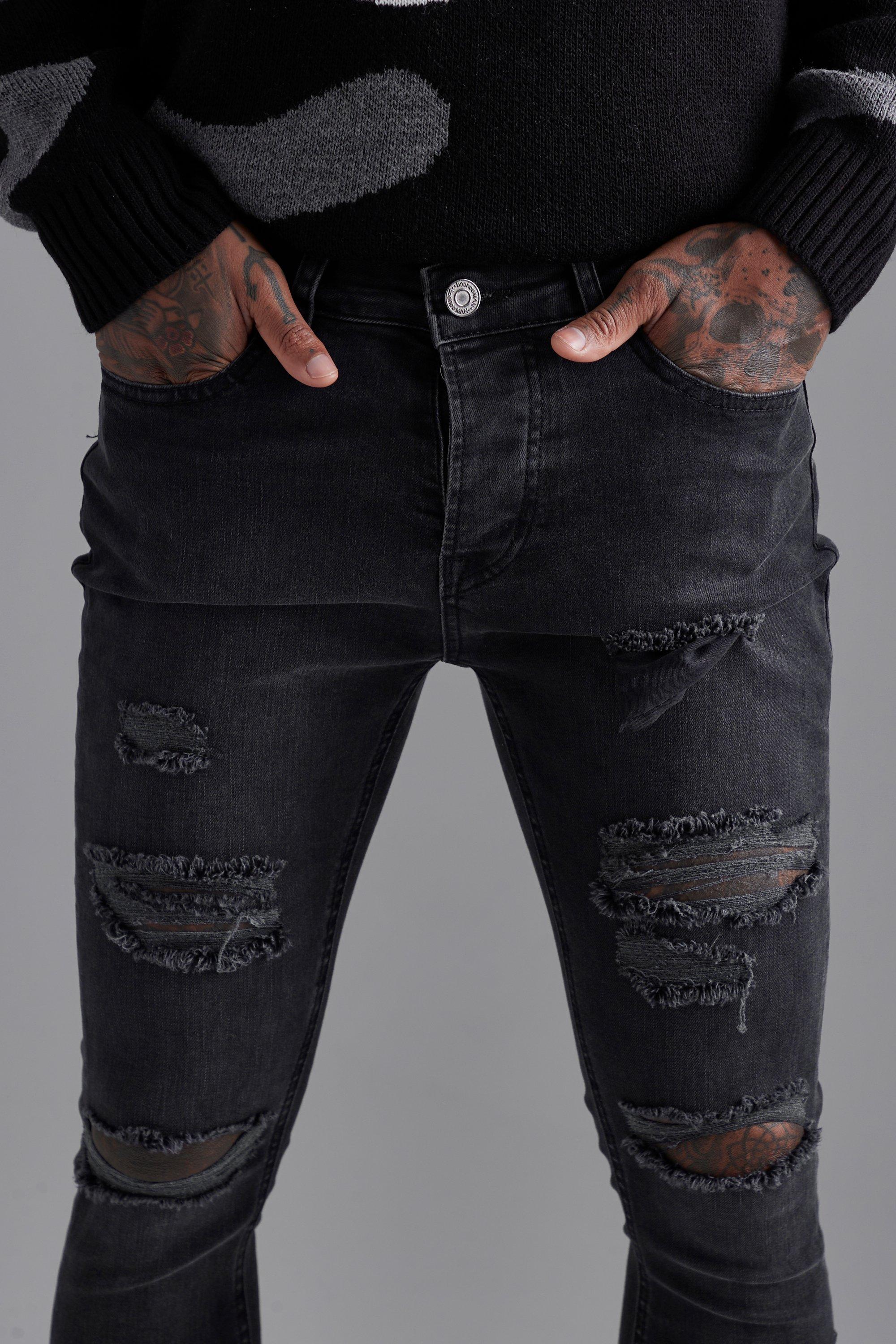 Justitie transmissie Uit Super Skinny Stacked Jeans With Rips | boohoo