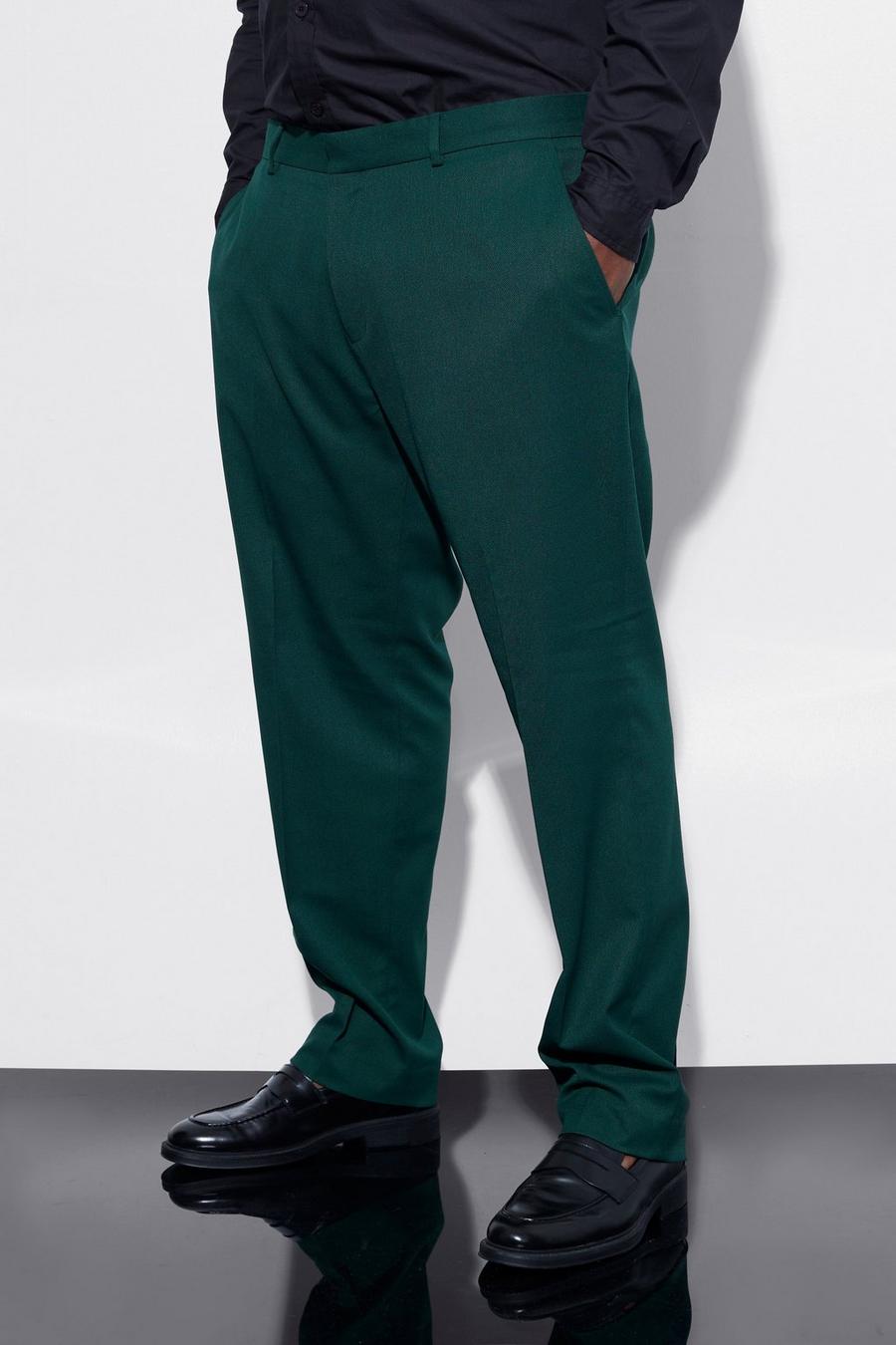 Pantaloni sartoriali Plus Size Slim Fit, Dark green verde