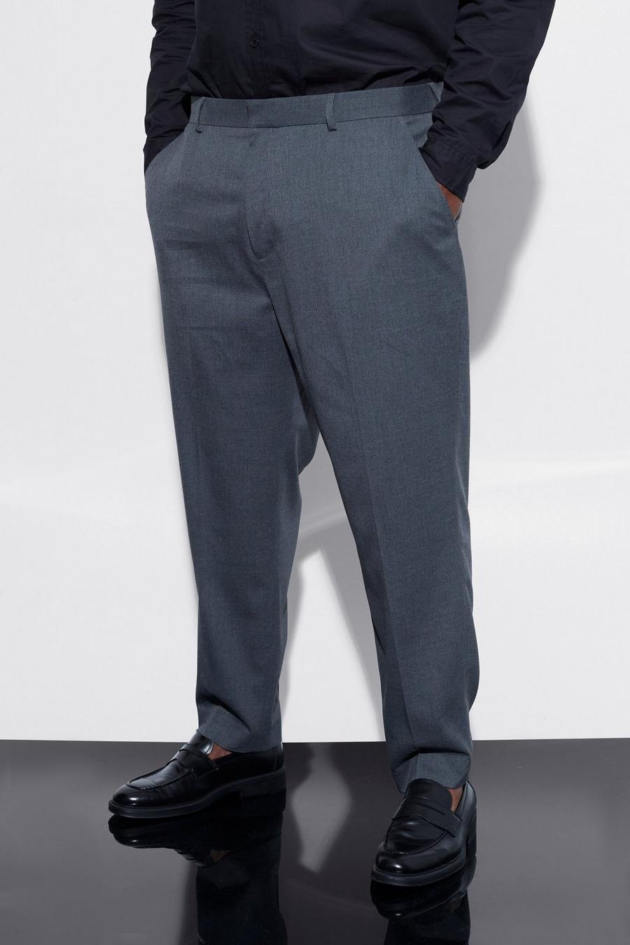Grey gris Plus Tapered Smart Trouser