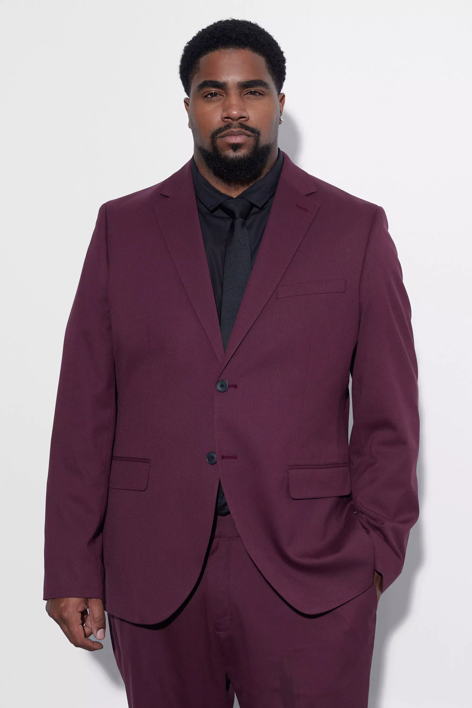 Plus size burgundy store suit