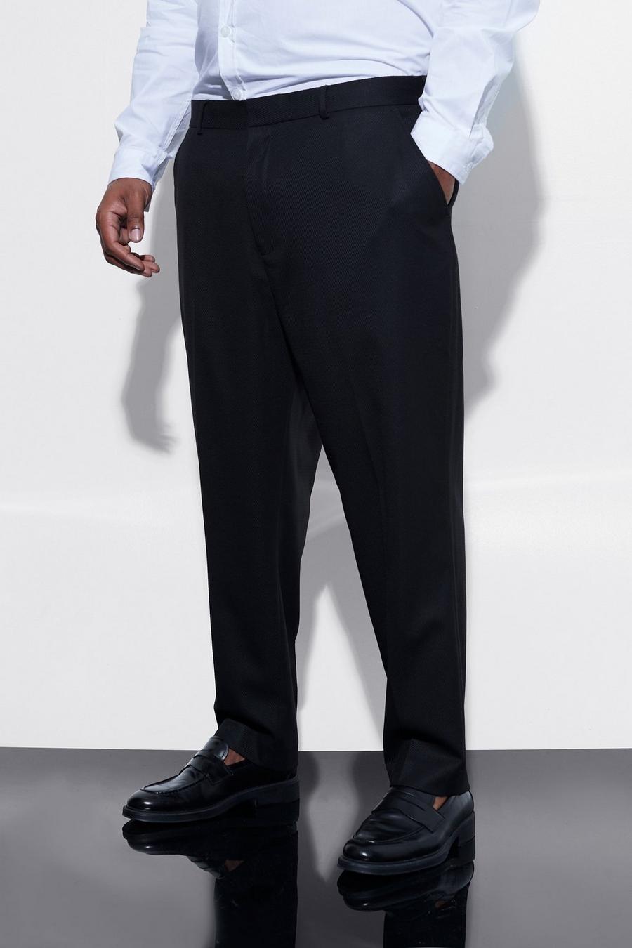 Black noir Plus Tapered Smart Trouser