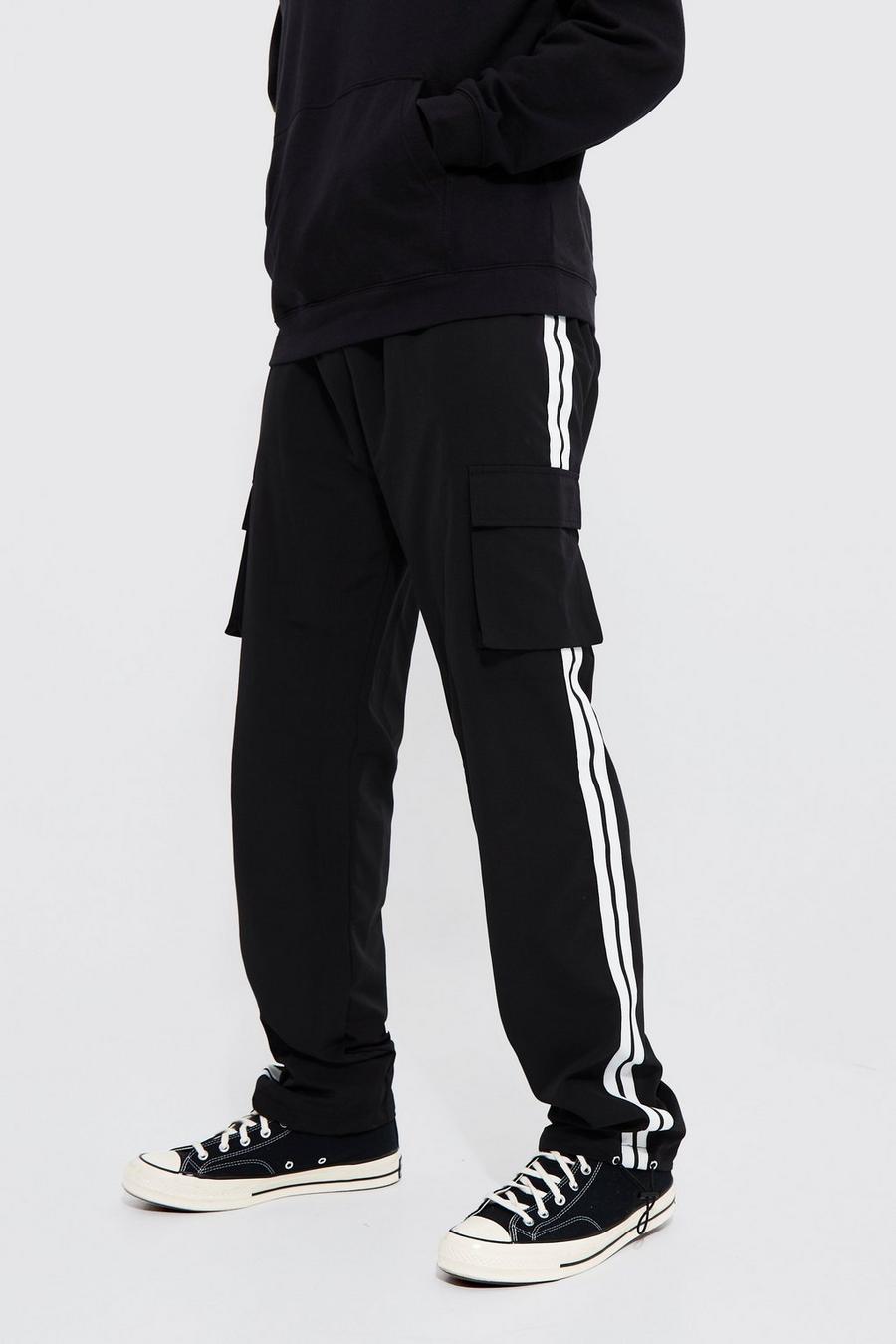 Black schwarz Tall Shell Cargo Trouser With Sports Tape