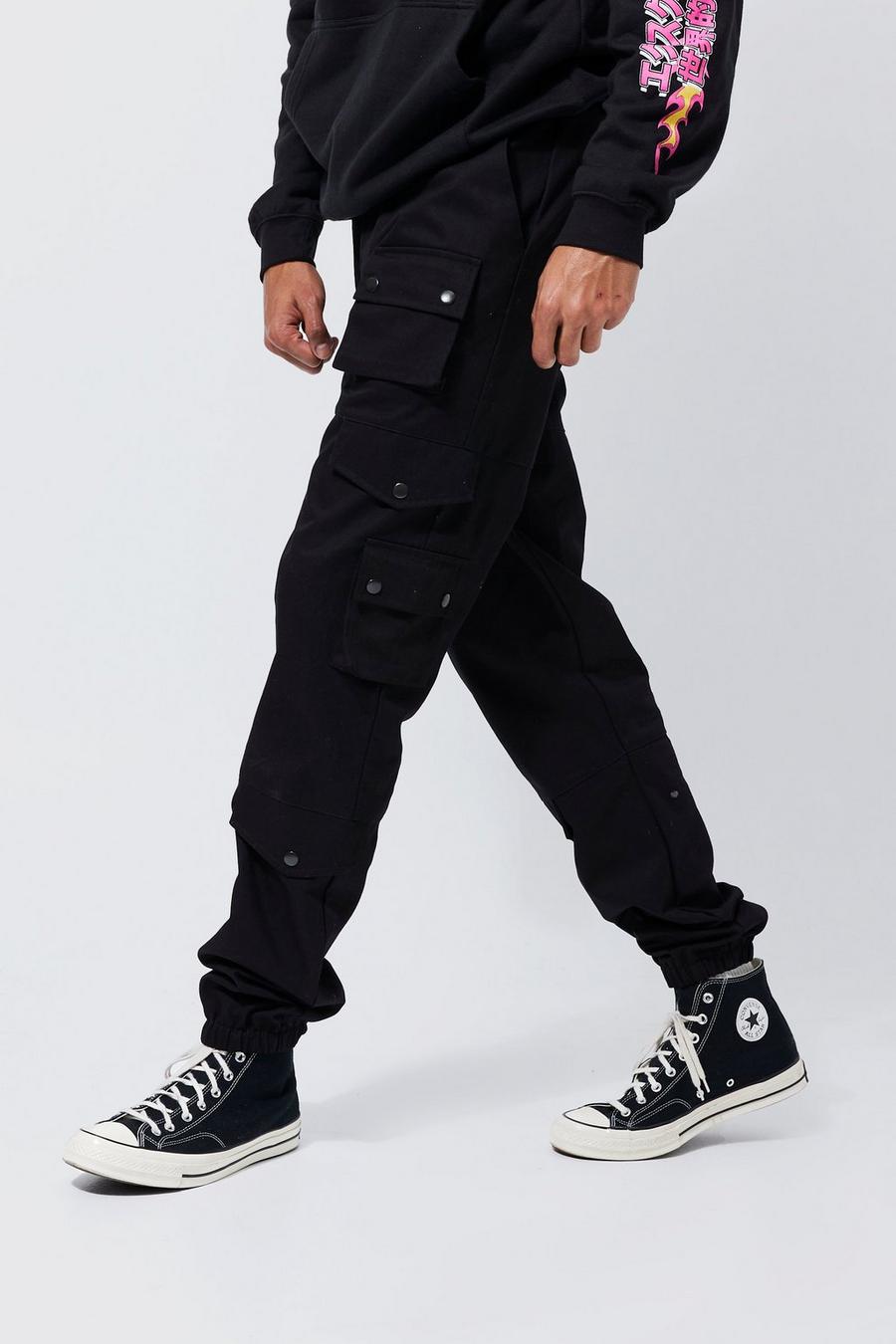 Black Tall Multi Pocket Cargo Trouser