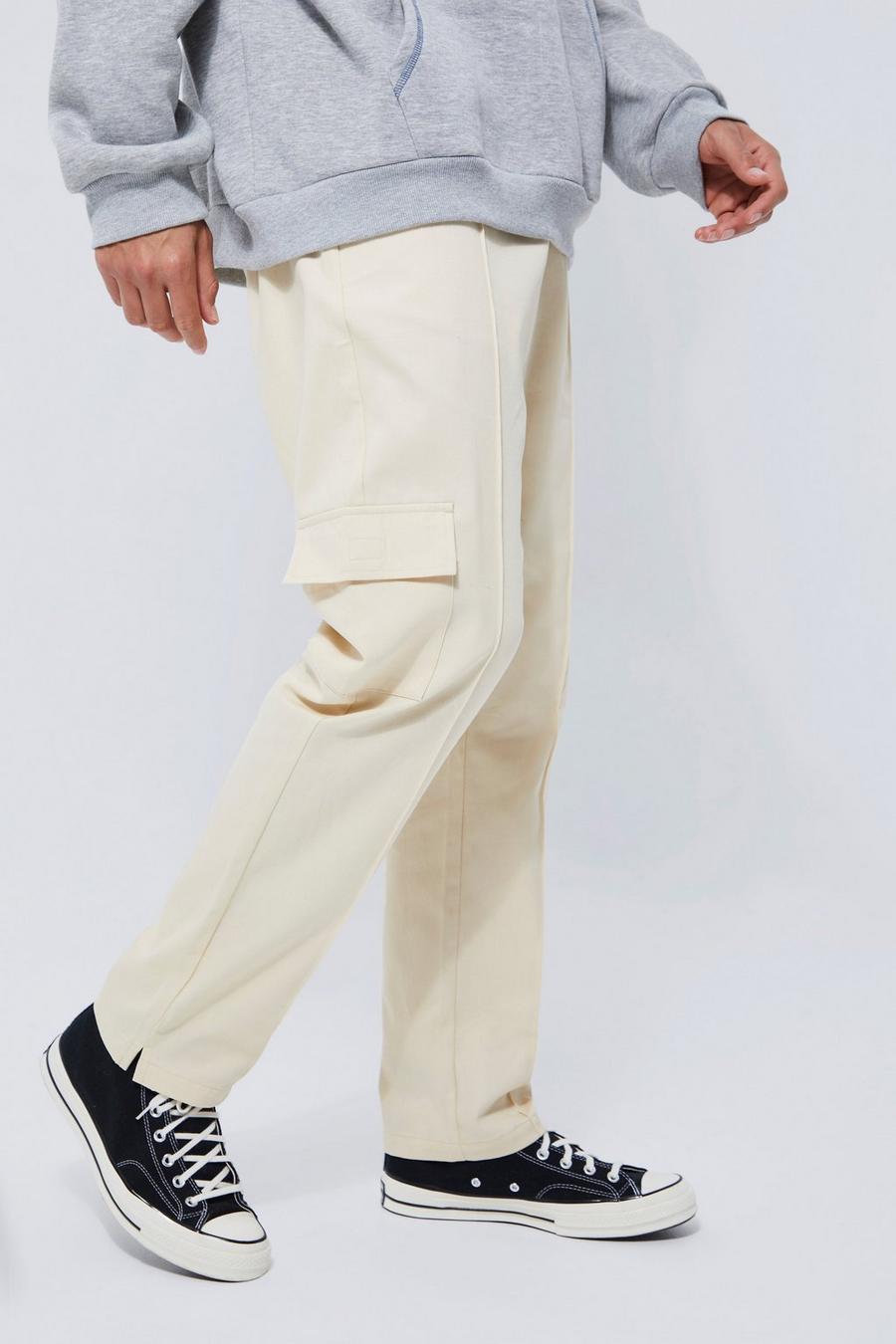 Ecru white Tall Tapered Fit Smart Cargo Chino image number 1