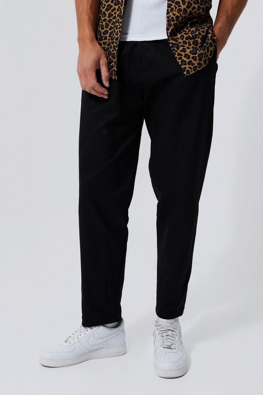 Black Tall Smart Baggy Fit Chino image number 1
