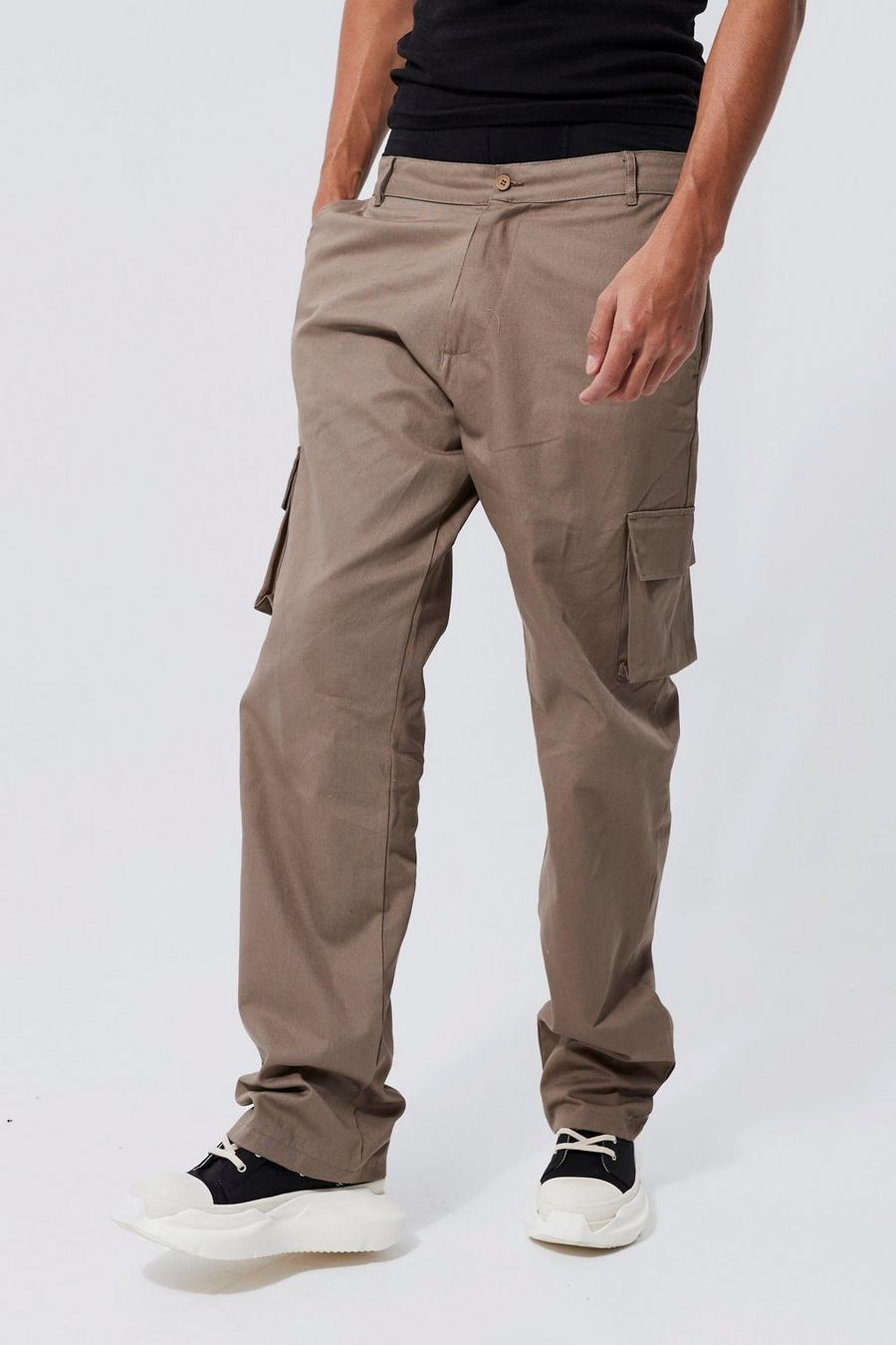 Taupe beige Tall Relaxed Fit Cargo Trouser