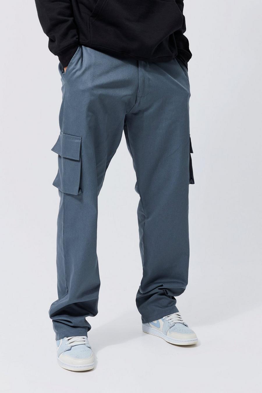 Slate blue Tall Relaxed Fit Cargo Trouser