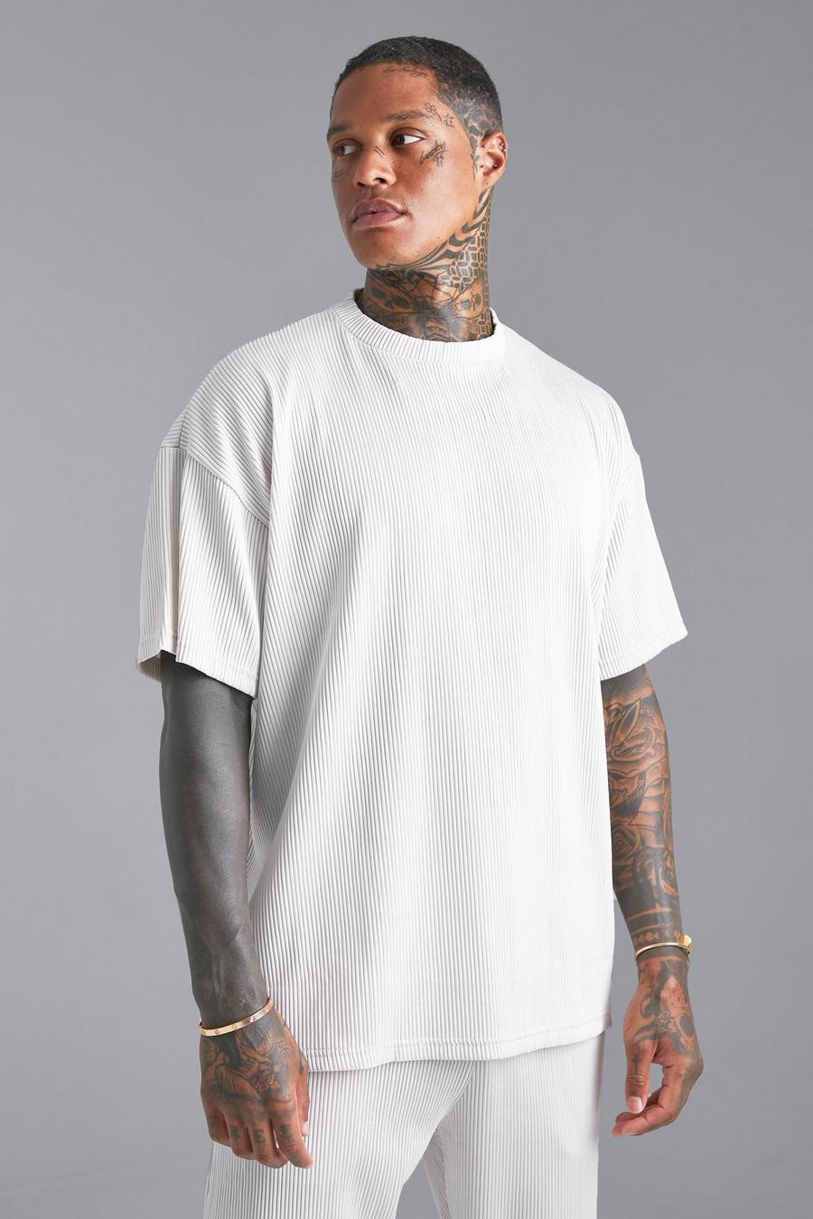 Light grey Oversized Pleated T-shirt