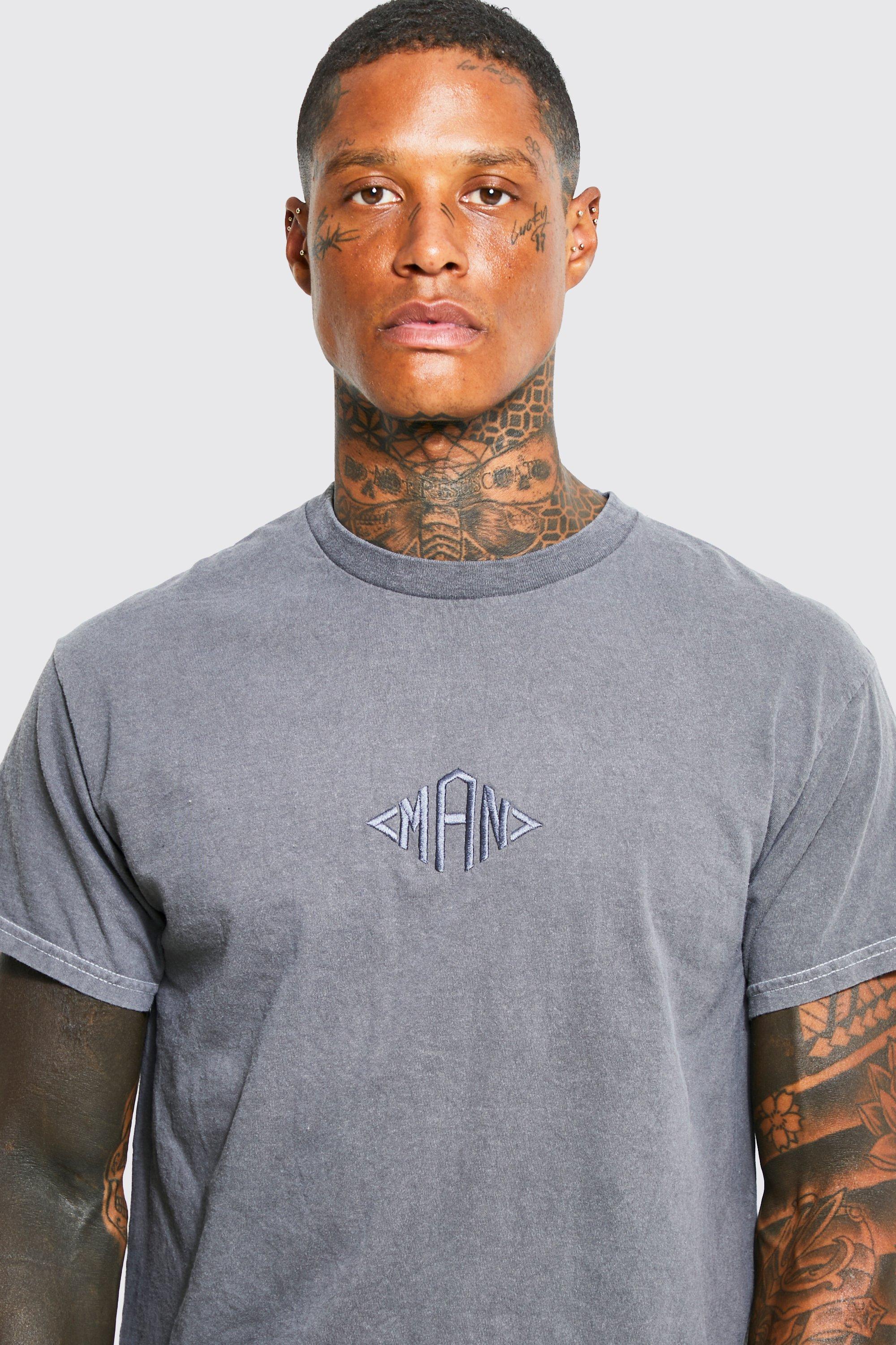 Washed Embroidered Branded T-shirt