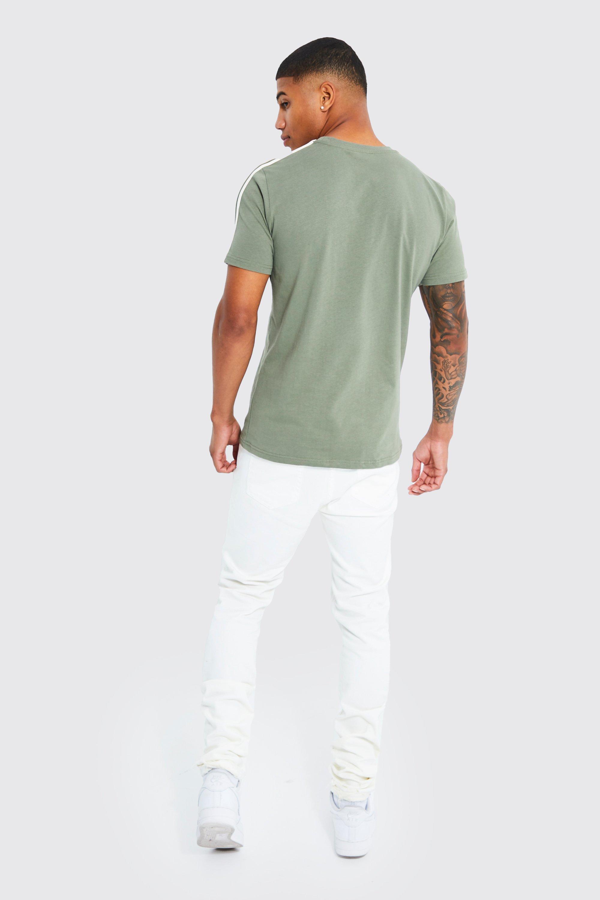 ASOS DESIGN super longline t-shirt with extra long side splits and raw  edges in beige