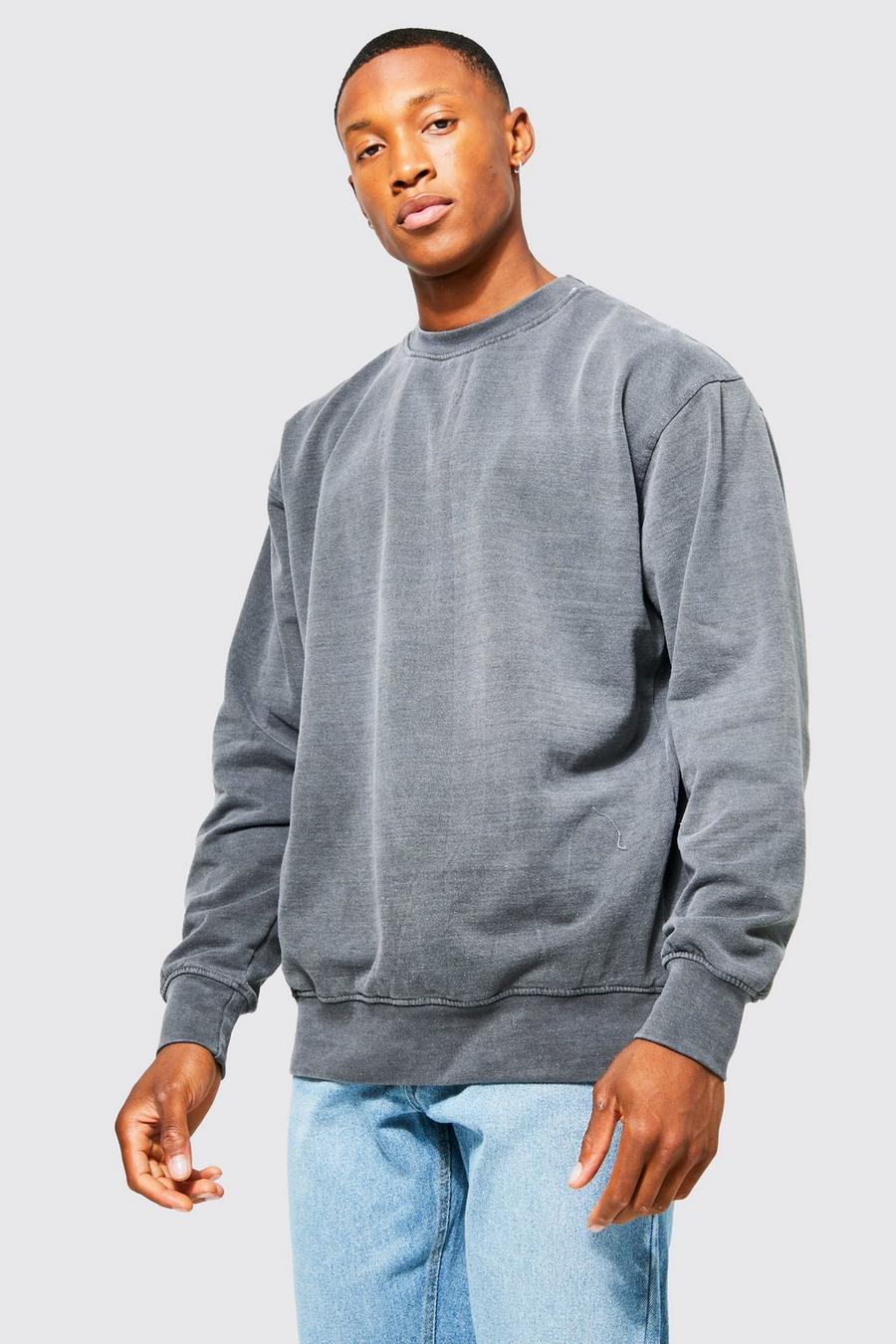 Charcoal grey Oversized Washed Sweatshirt
