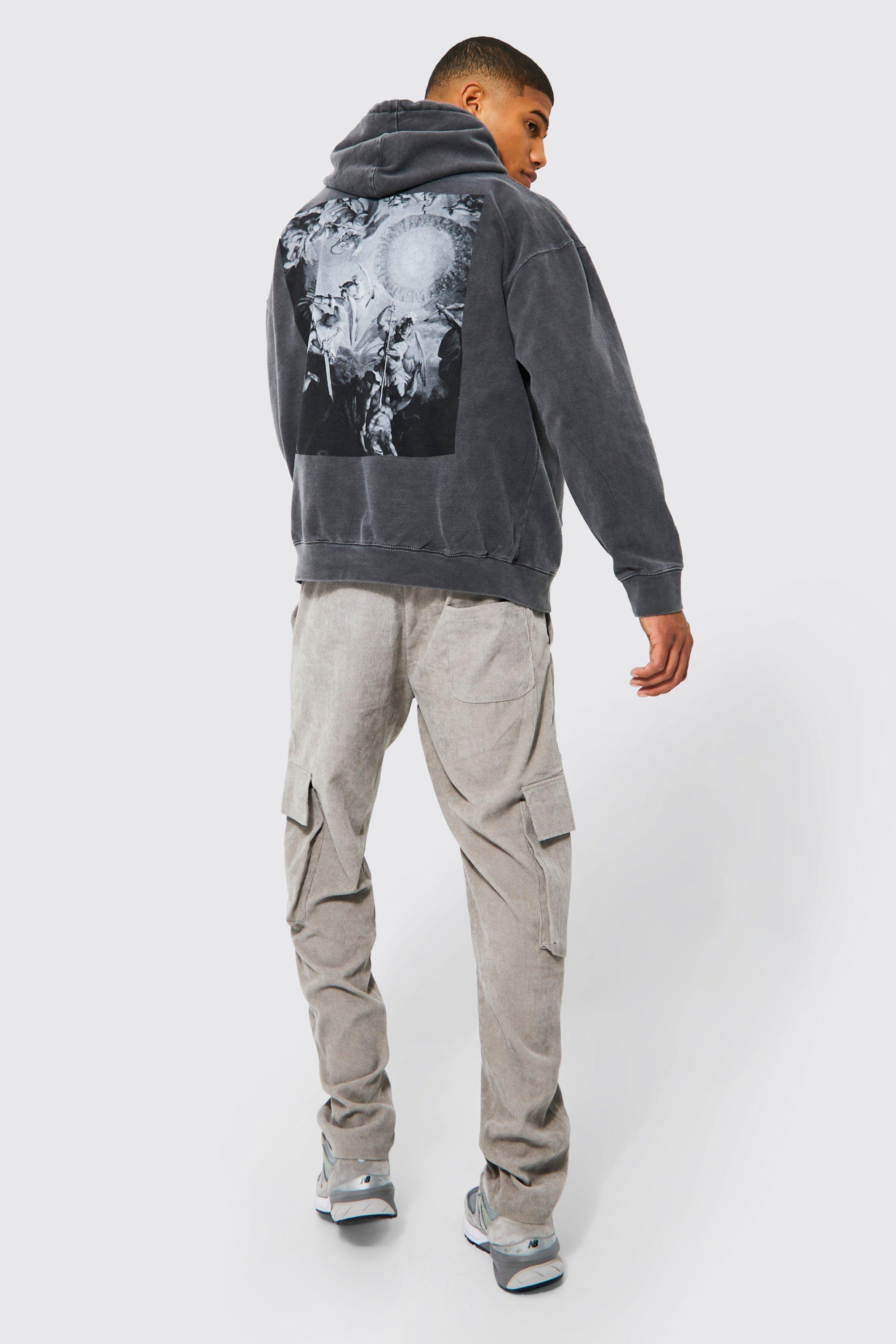 Men's Oversized Washed Renaissance Graphic Hoodie