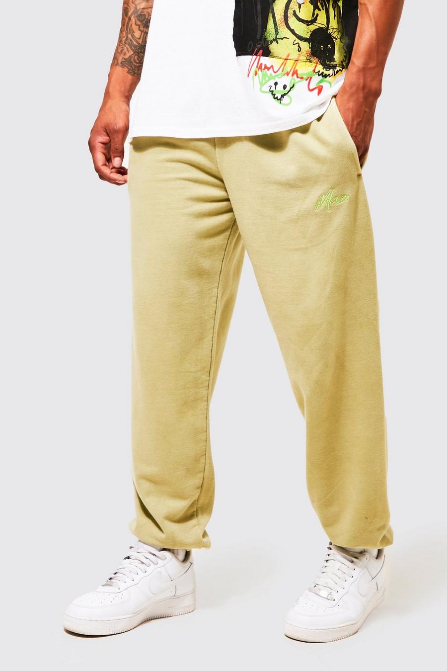 Pantalón deportivo MAN holgado desteñido, Lime image number 1