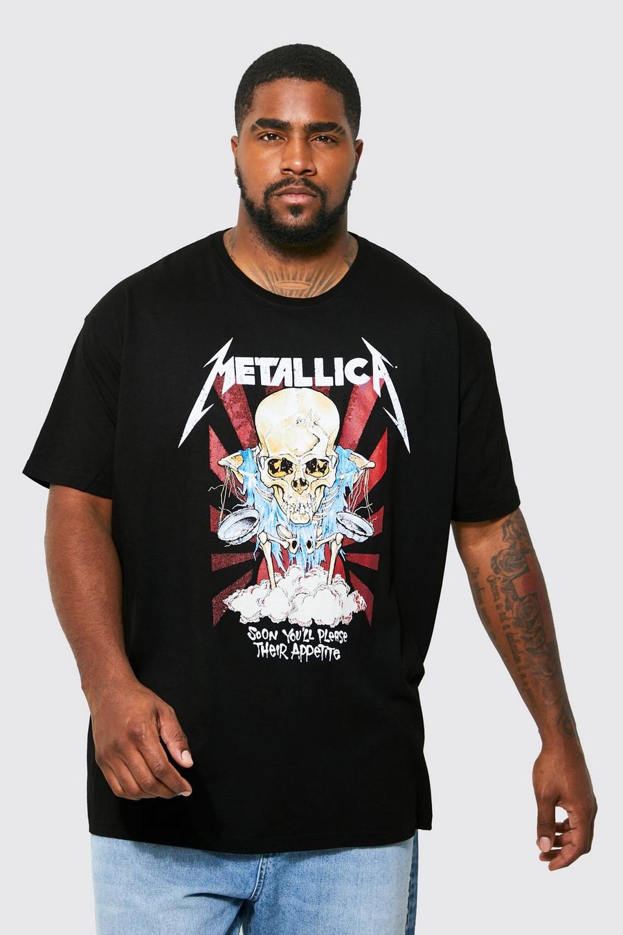 Black svart Plus Metallica License T-shirt