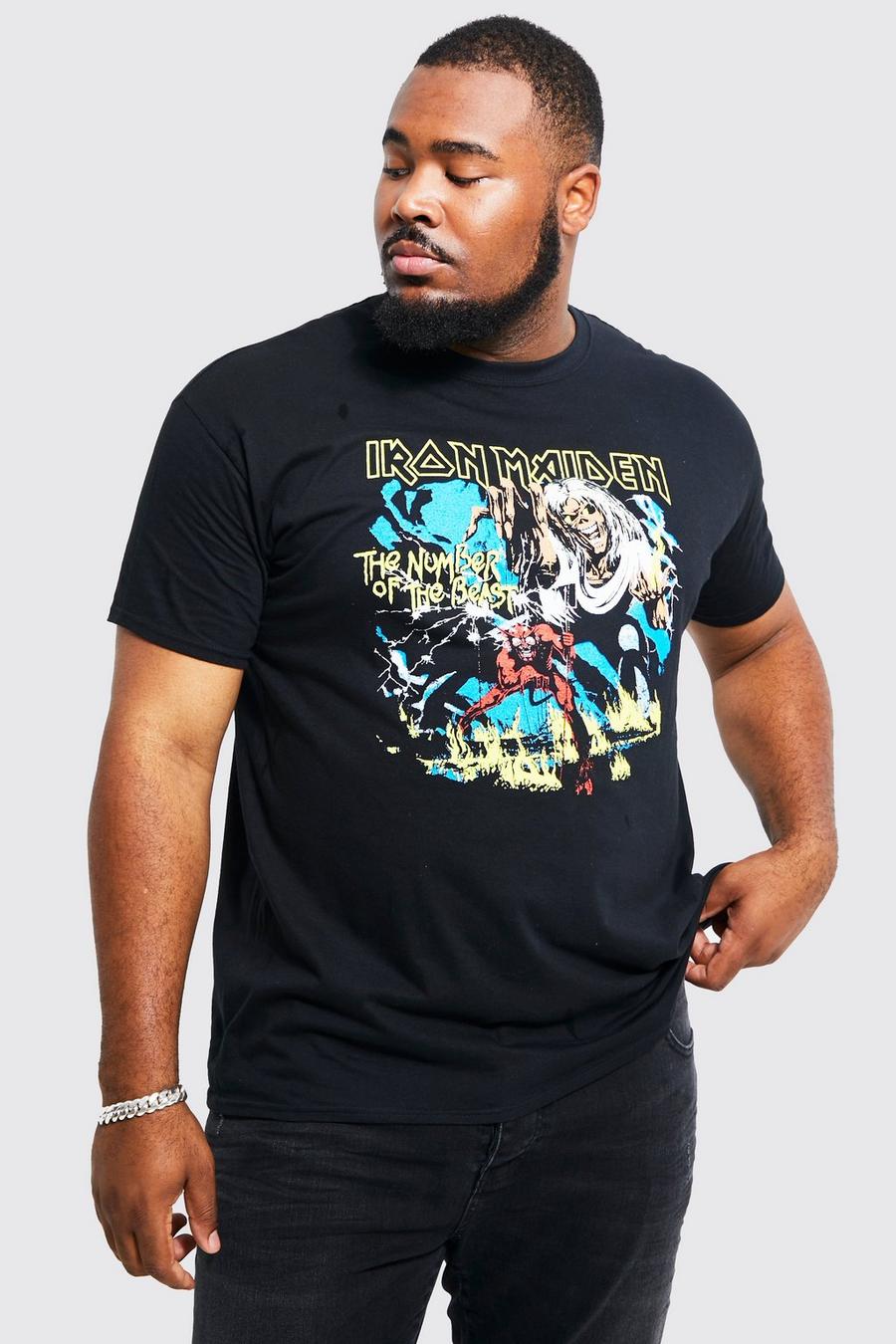 Black Plus Gelicenseerd Iron Maiden T-Shirt Met Reliëf image number 1