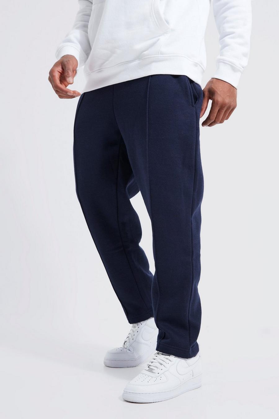 Navy Basic Tapered Jogger With Pintuck image number 1